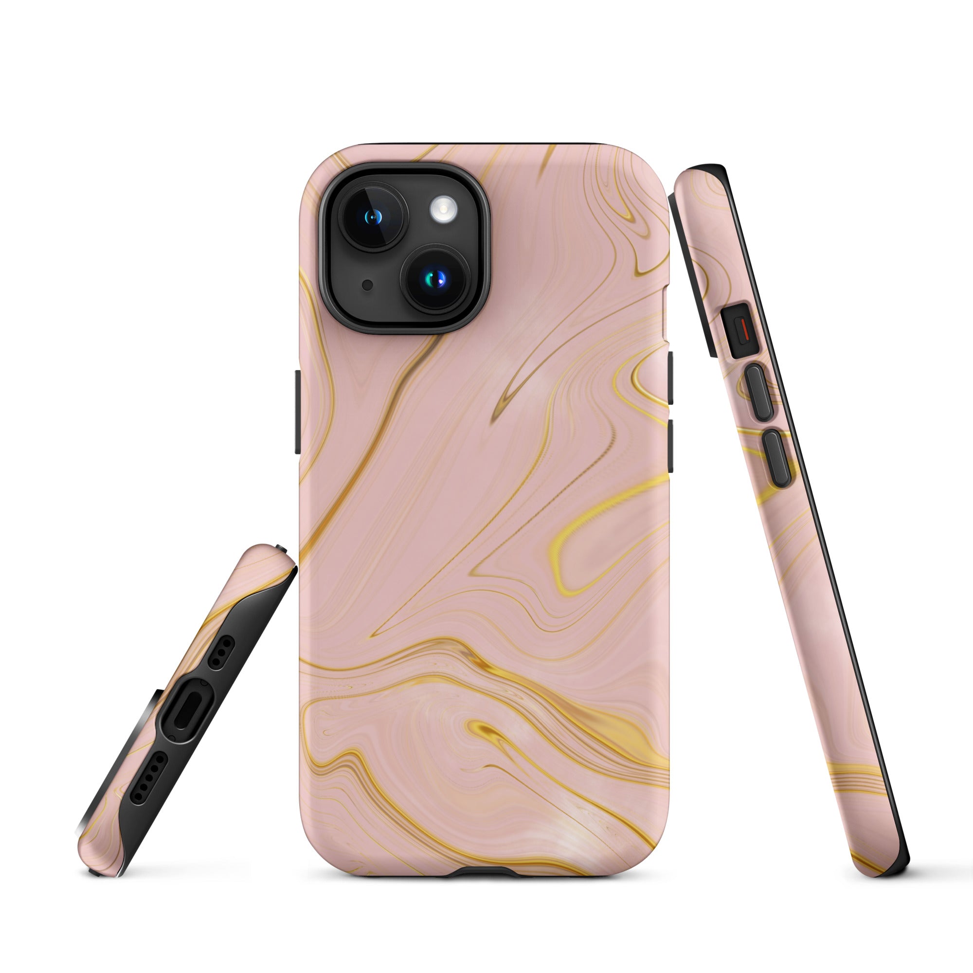 Tough Case for iPhone® Liquid Gold Marble Pink
