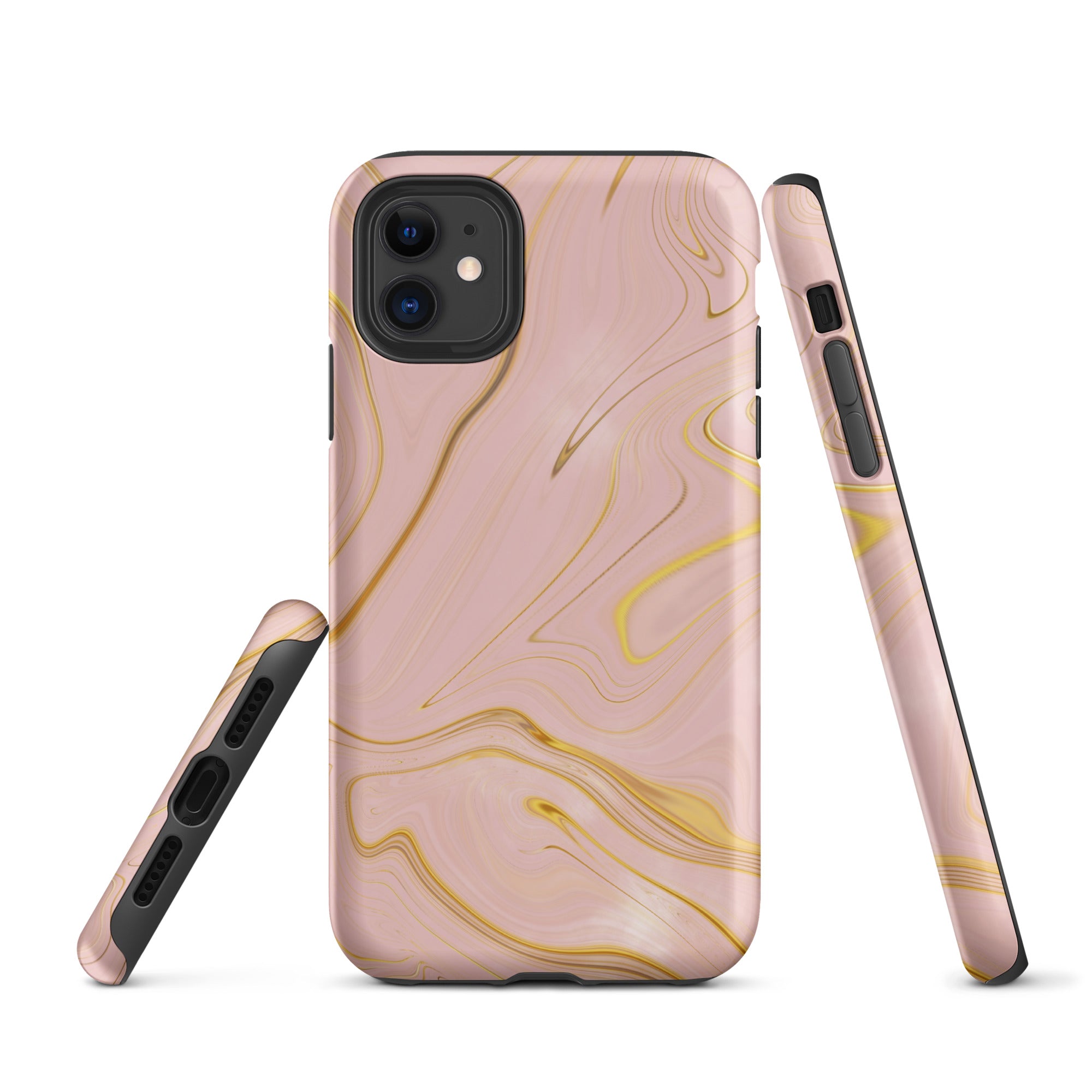Tough Case for iPhone® Liquid Gold Marble Pink