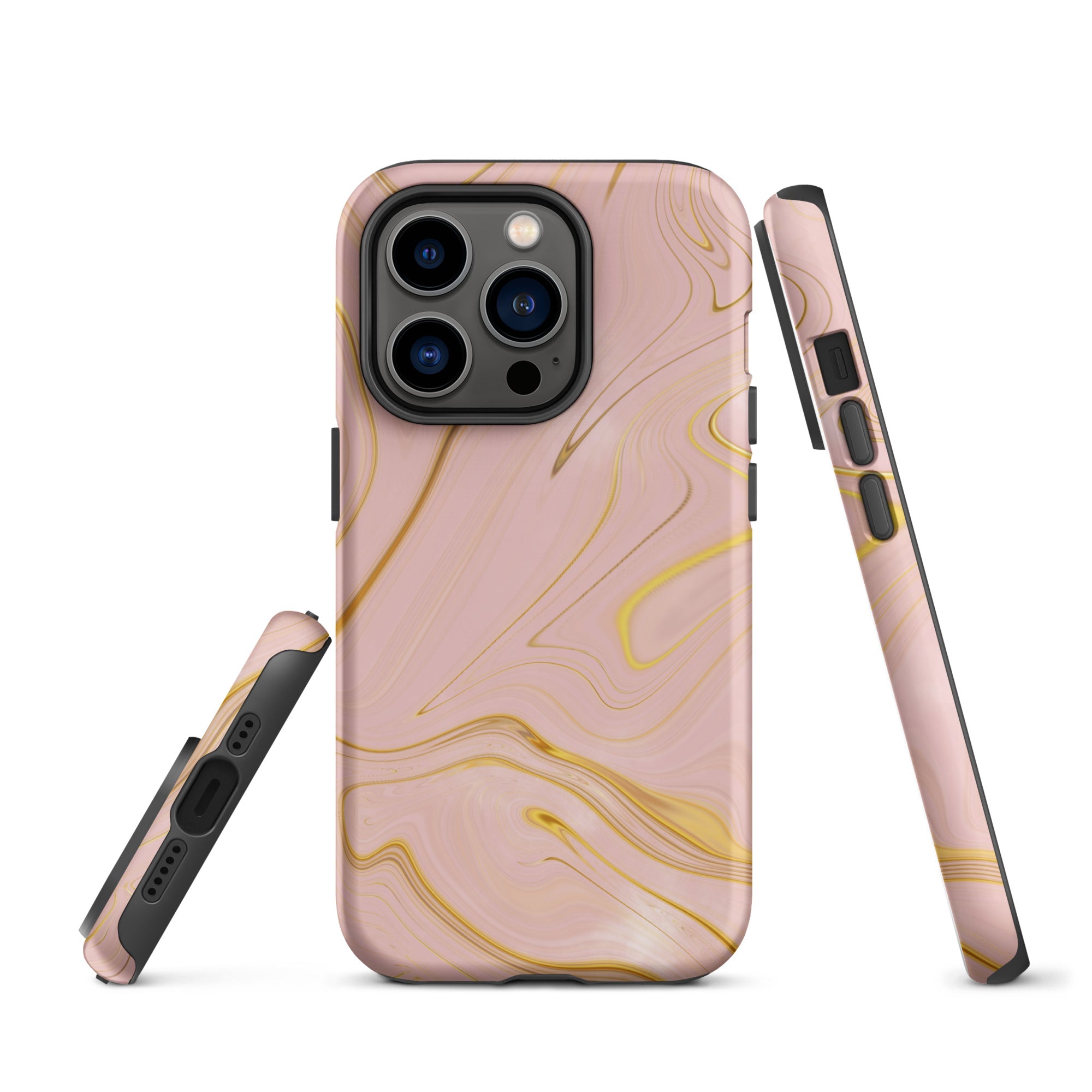 Tough Case for iPhone® Liquid Gold Marble Pink