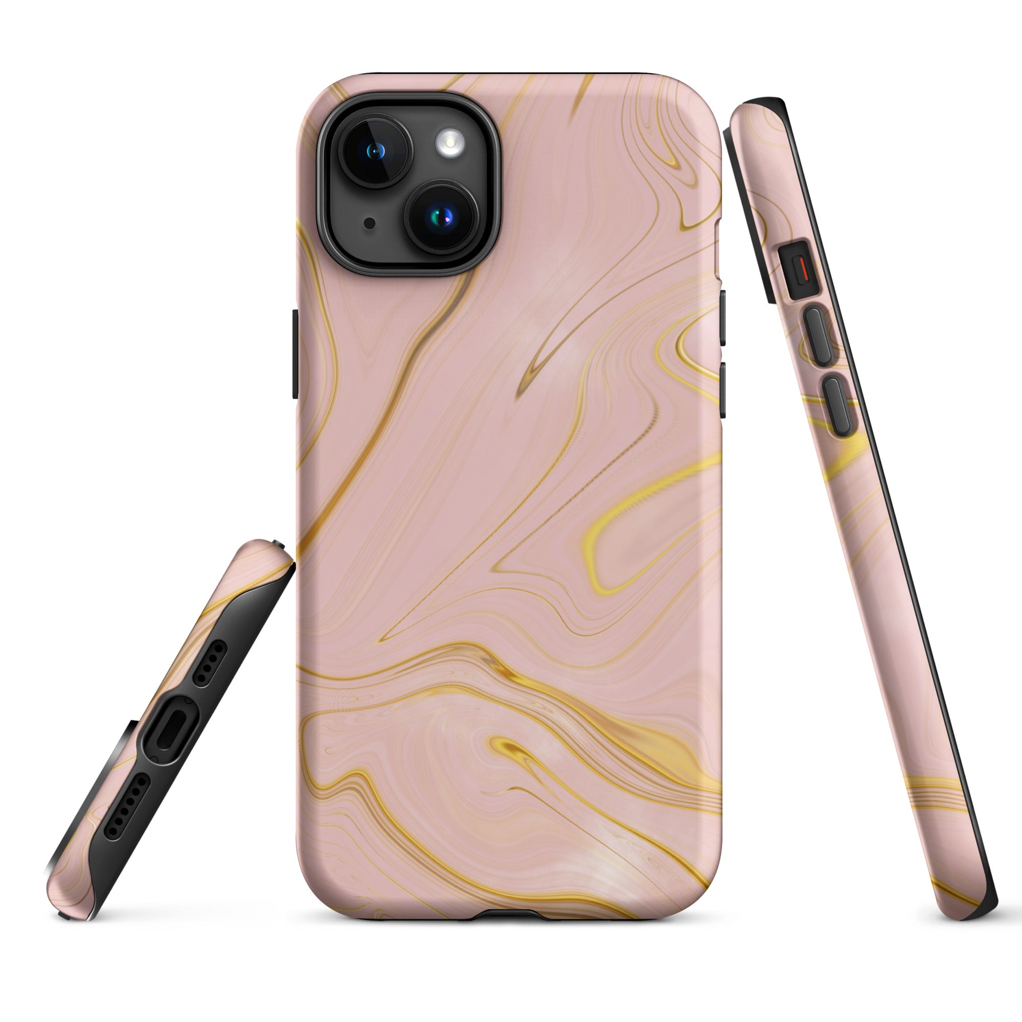 Tough Case for iPhone® Liquid Gold Marble Pink