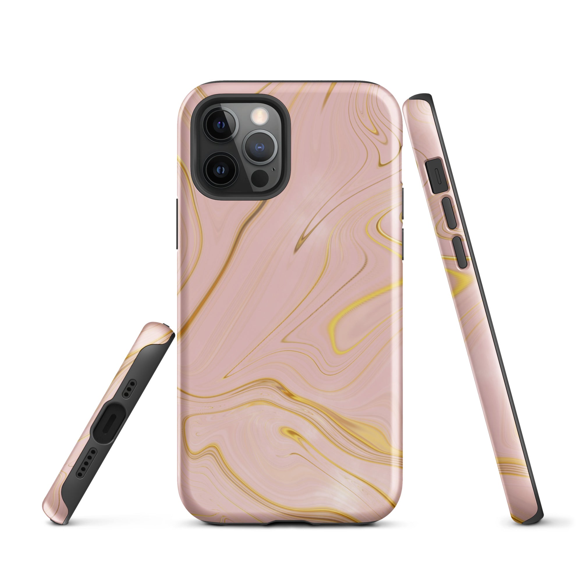 Tough Case for iPhone® Liquid Gold Marble Pink