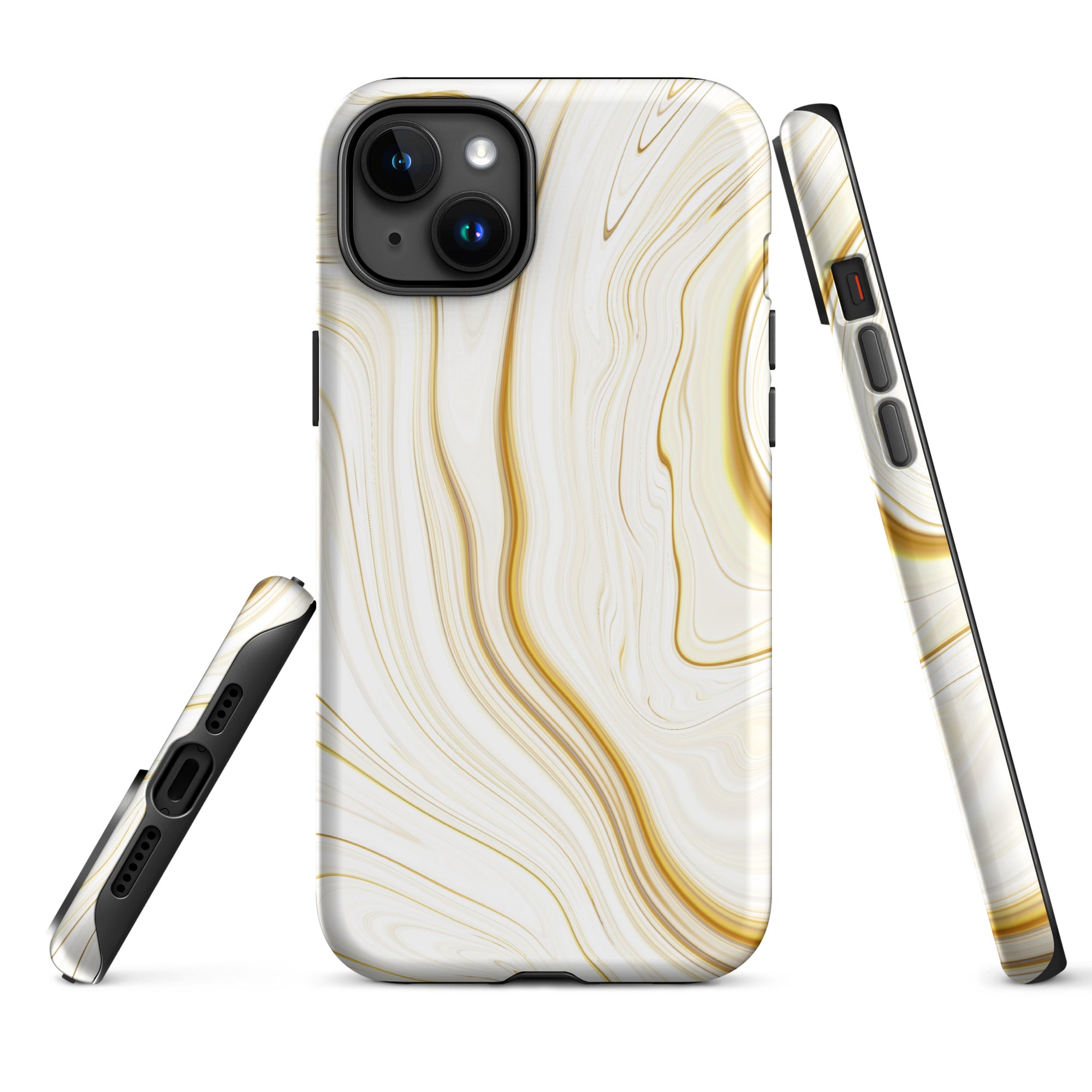 Tough Case for iPhone® Liquid Gold Marble White