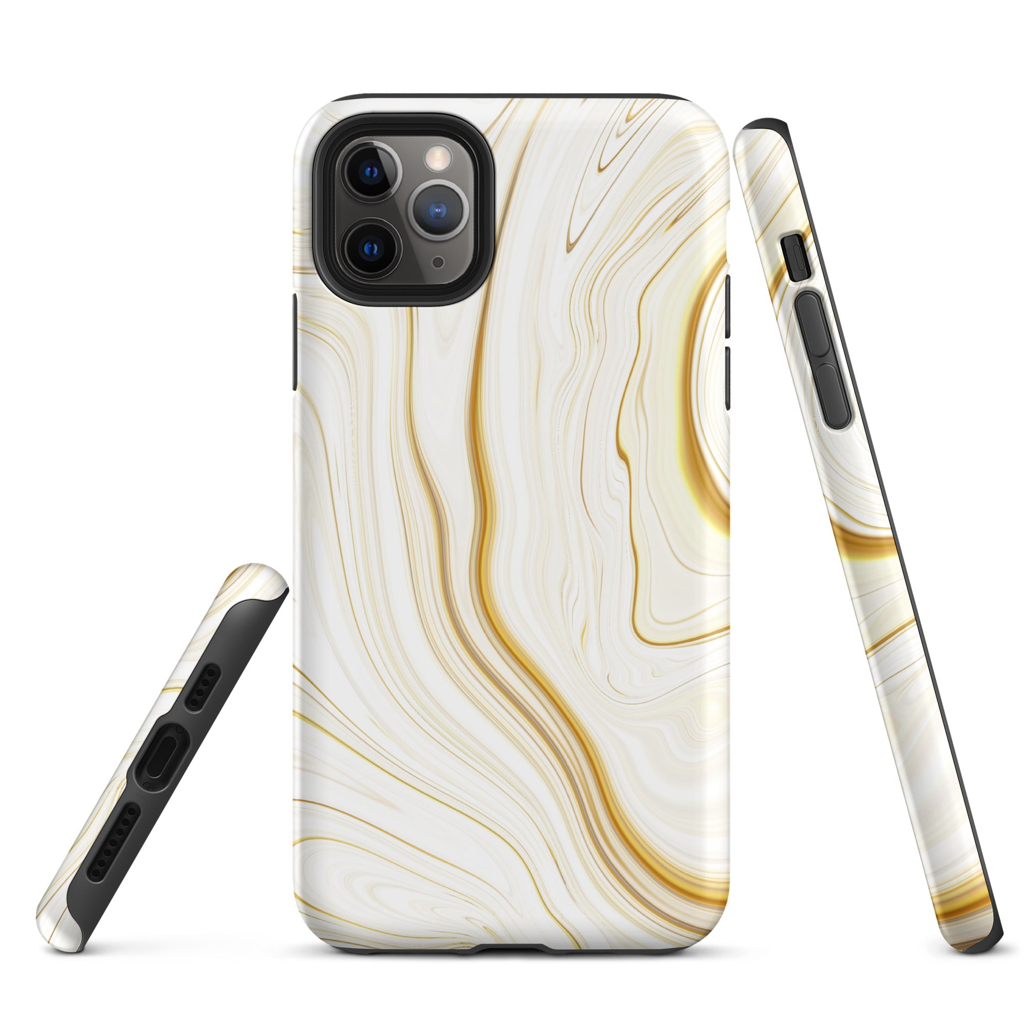Tough Case for iPhone® Liquid Gold Marble White