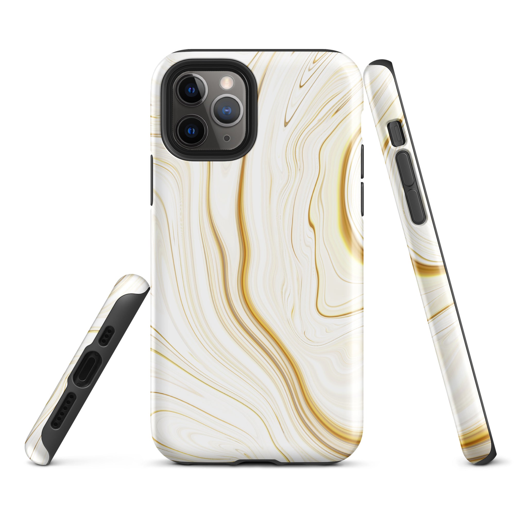 Tough Case for iPhone® Liquid Gold Marble White