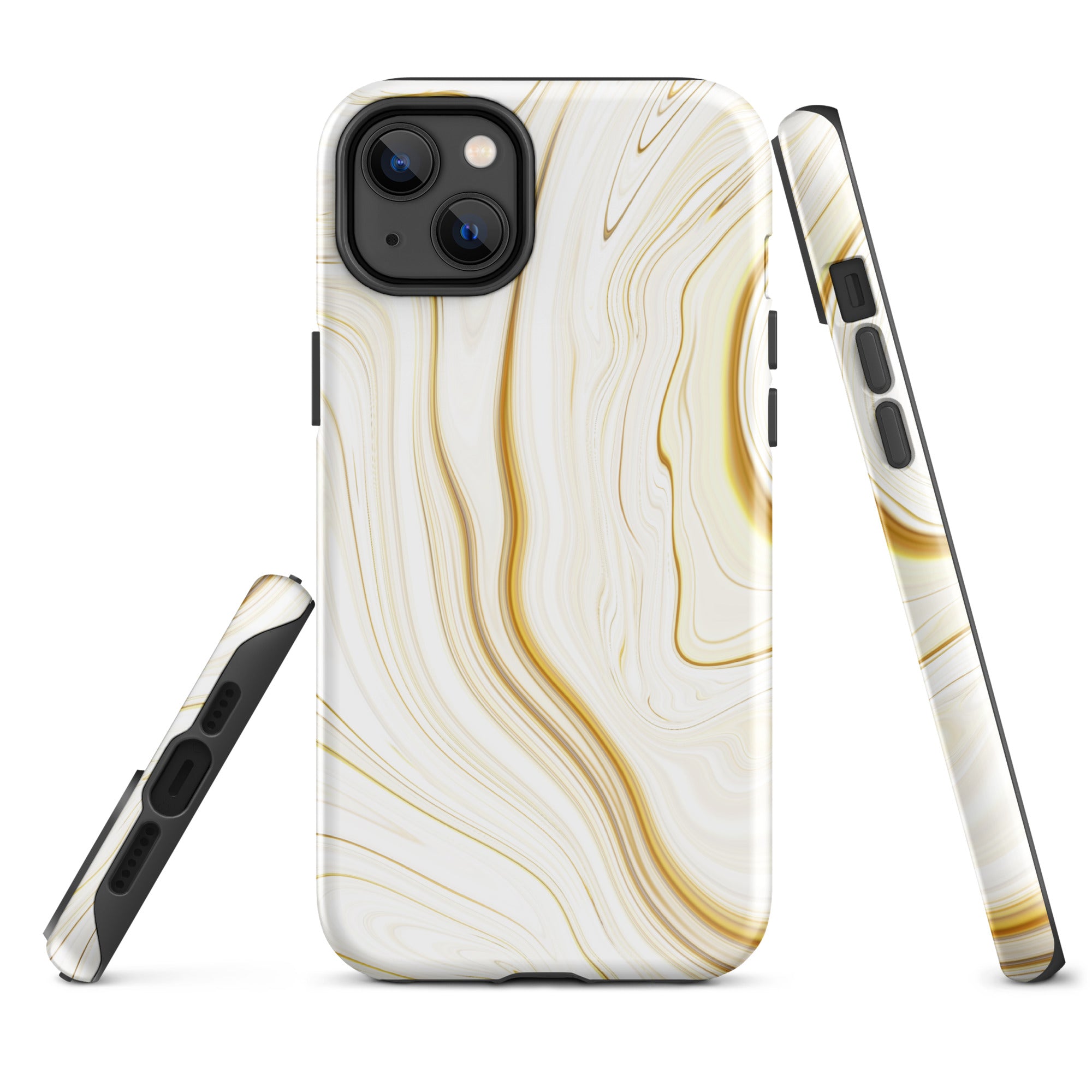 Tough Case for iPhone® Liquid Gold Marble White
