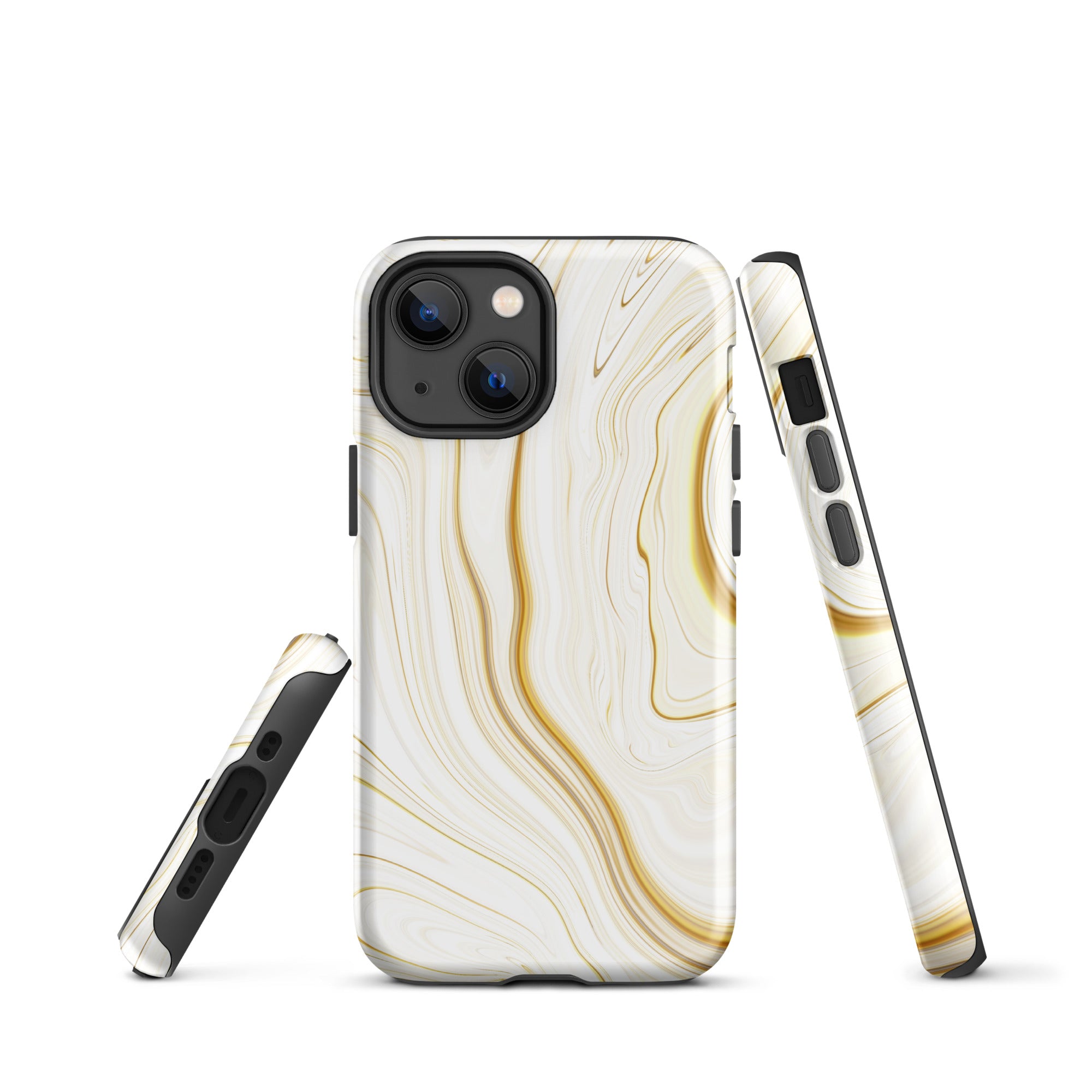 Tough Case for iPhone® Liquid Gold Marble White
