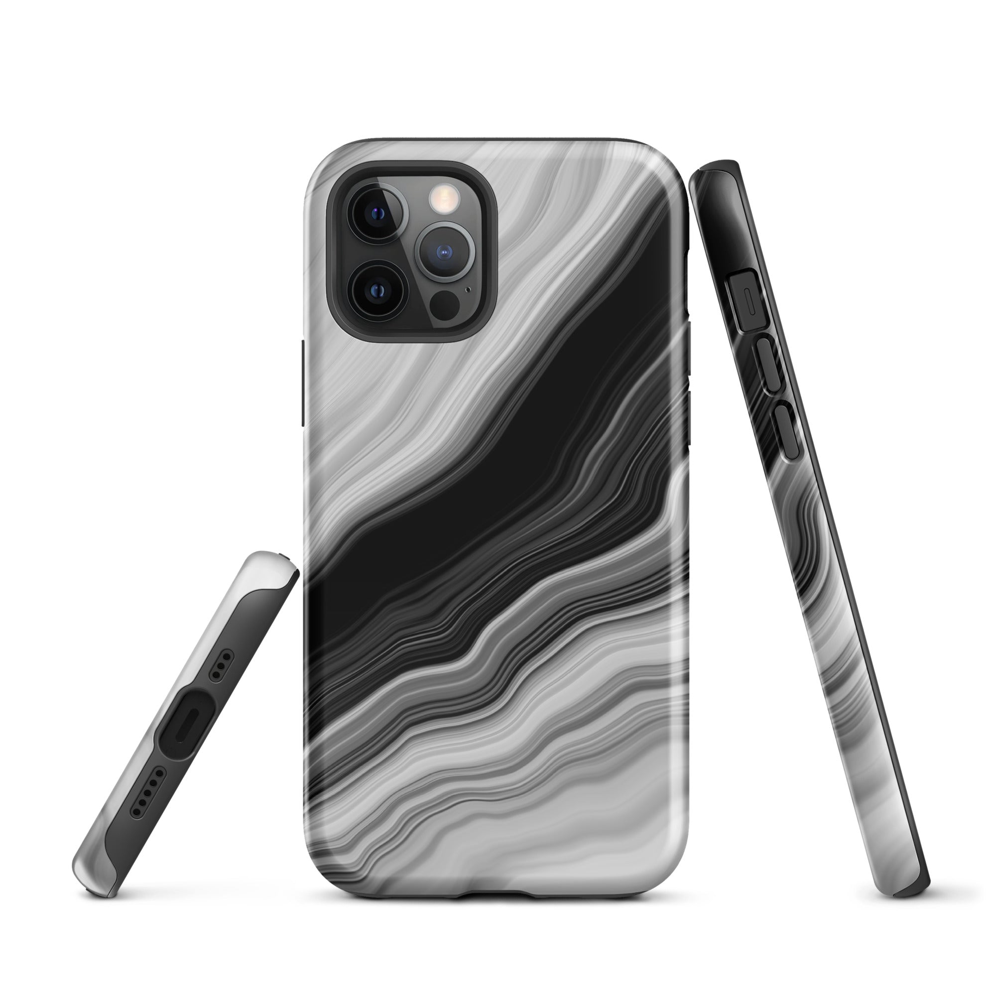 Tough Case for iPhone® Liquid Marble Black