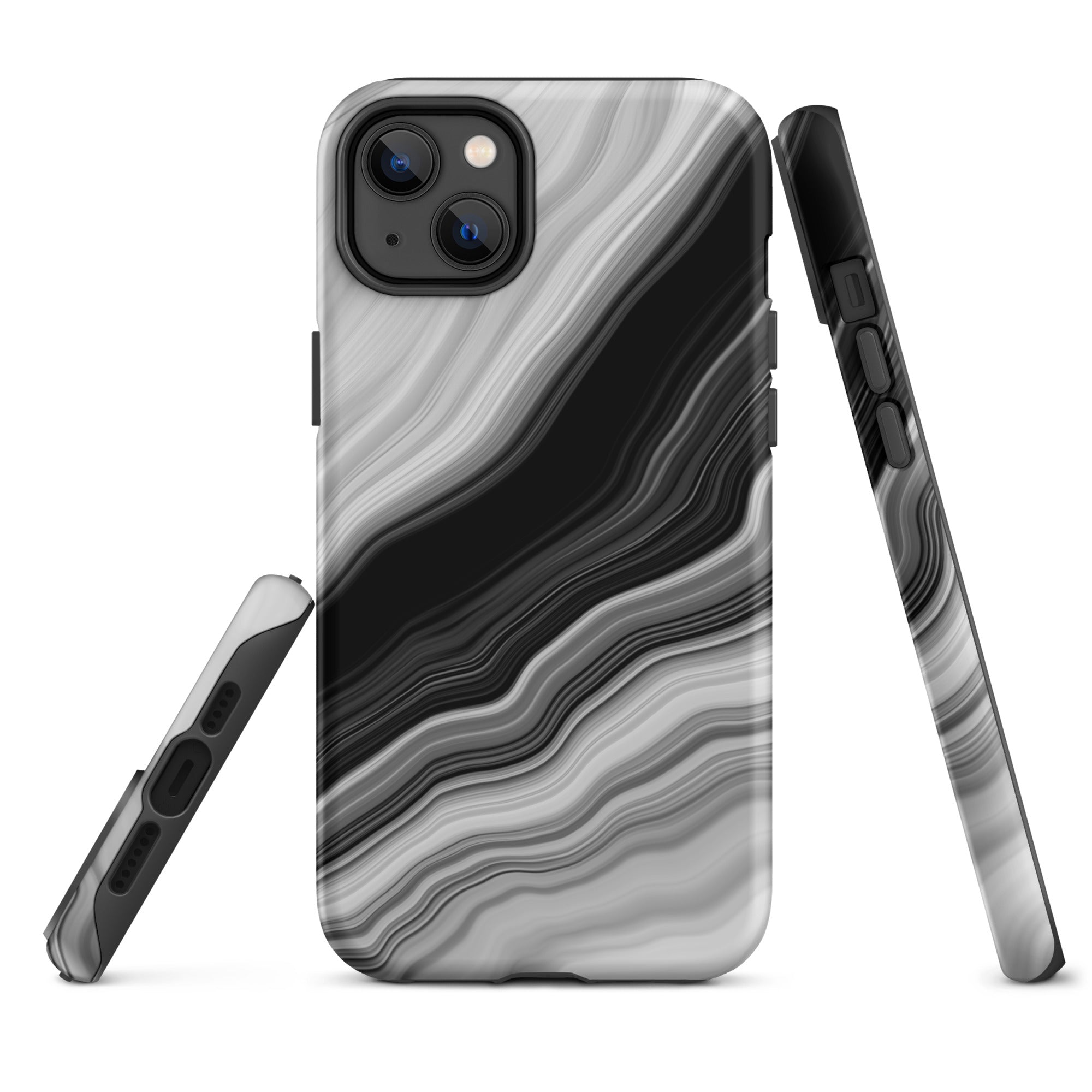 Tough Case for iPhone® Liquid Marble Black