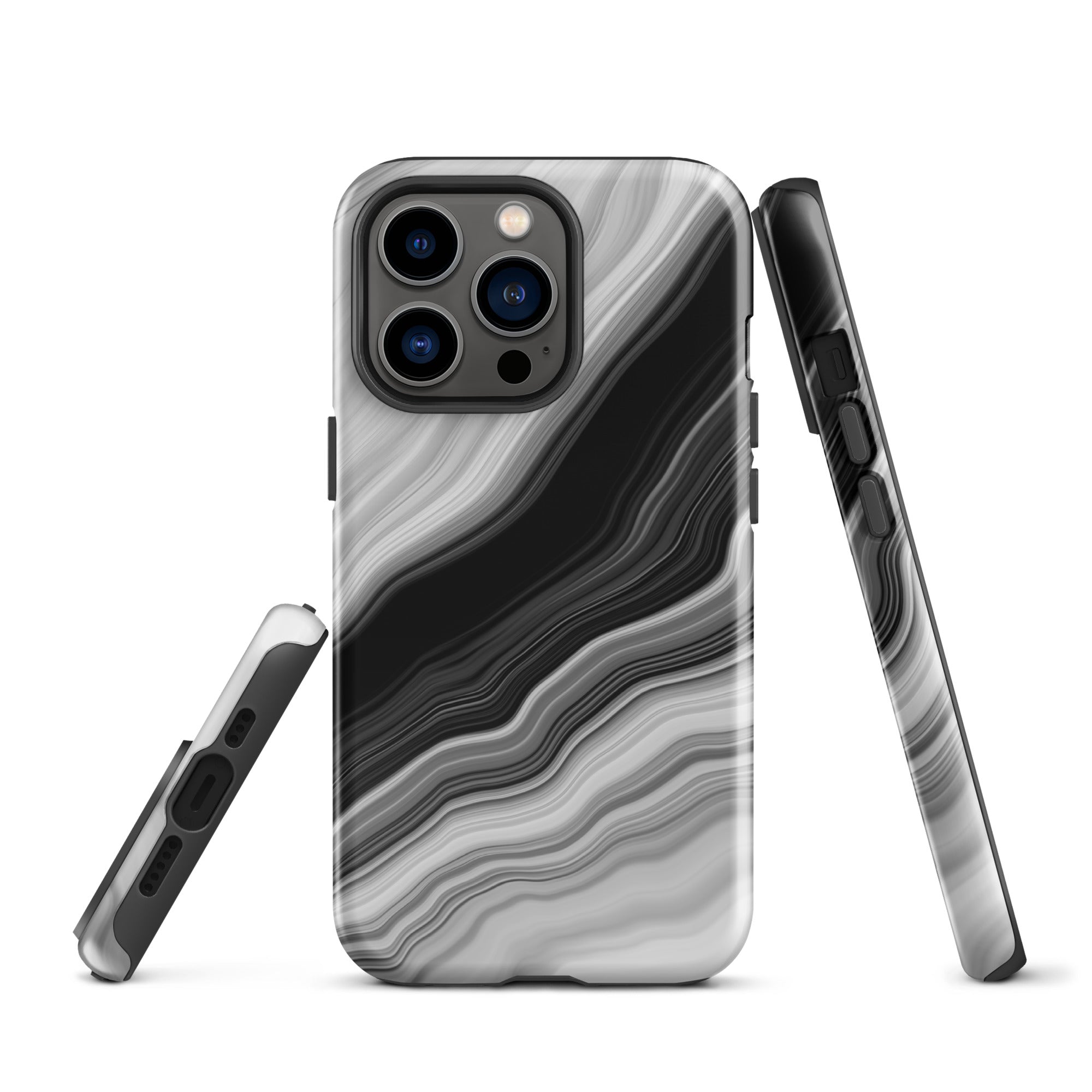 Tough Case for iPhone® Liquid Marble Black