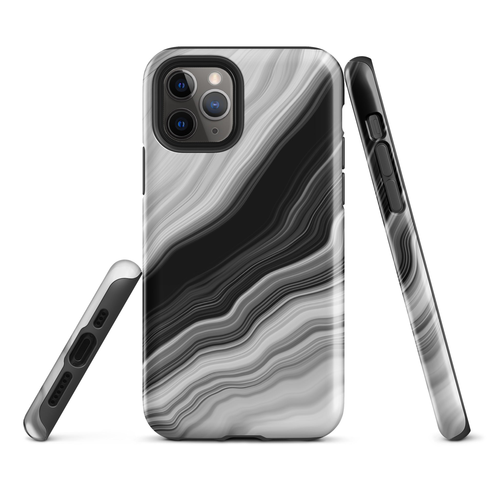 Tough Case for iPhone® Liquid Marble Black