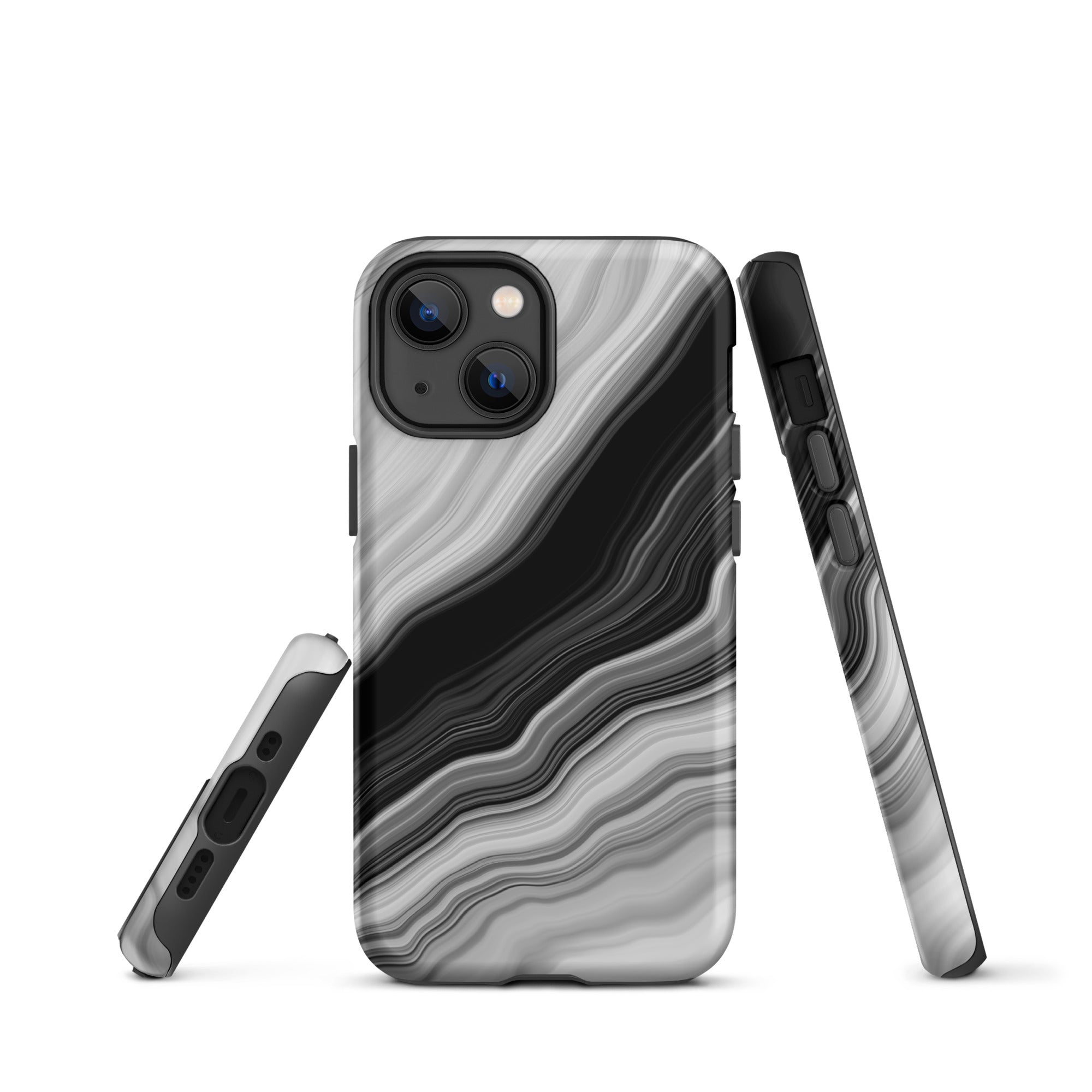 Tough Case for iPhone® Liquid Marble Black