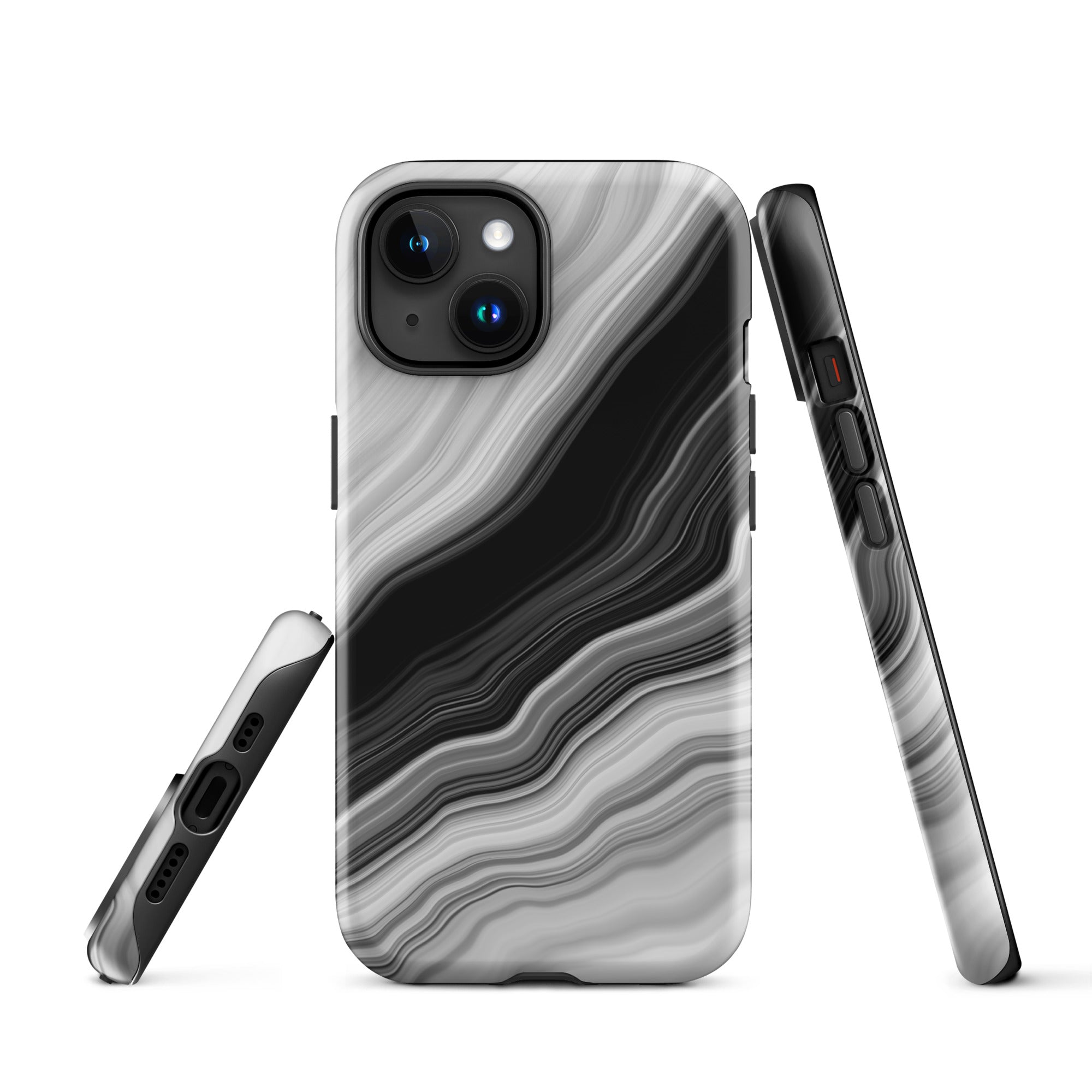 Tough Case for iPhone® Liquid Marble Black