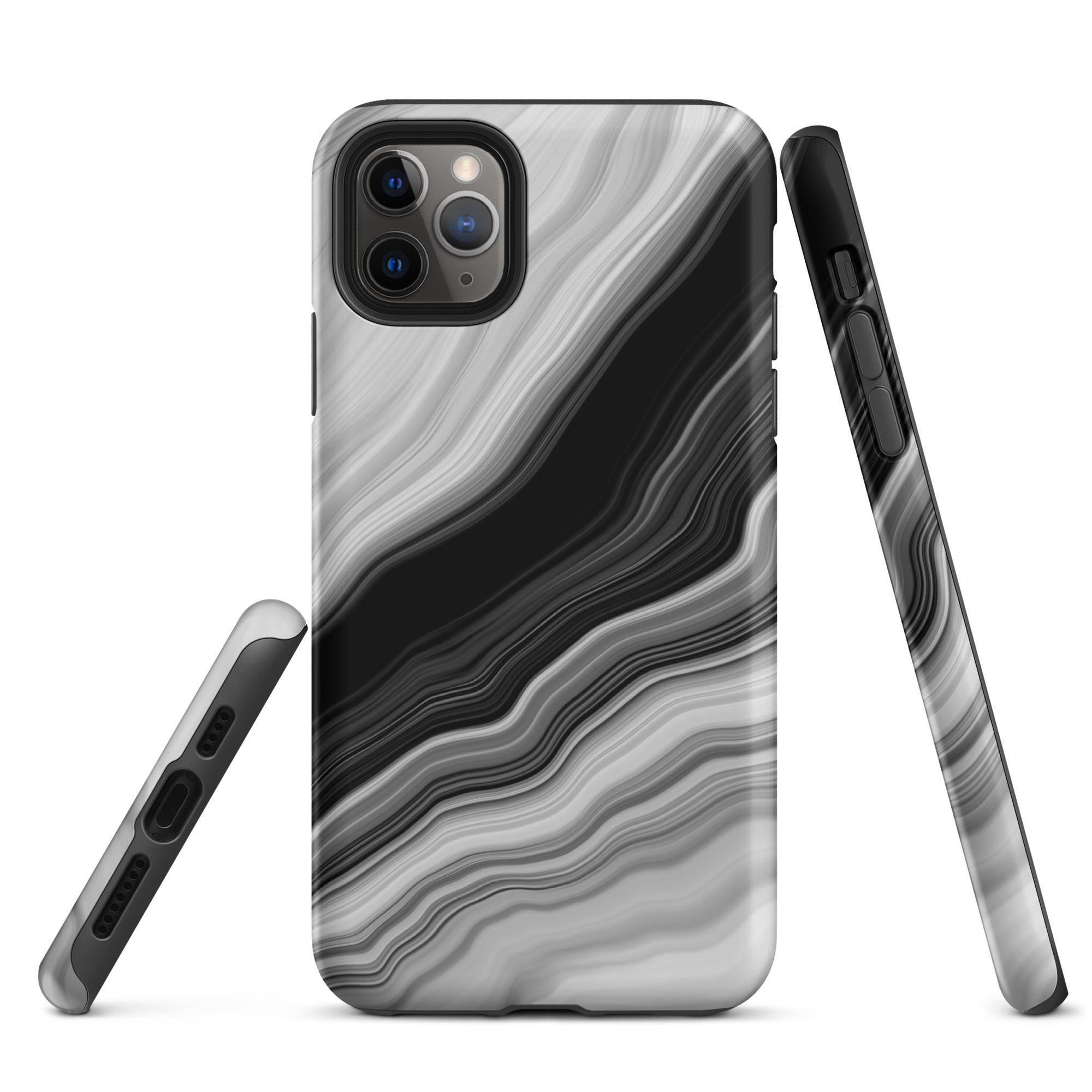 Tough Case for iPhone® Liquid Marble Black