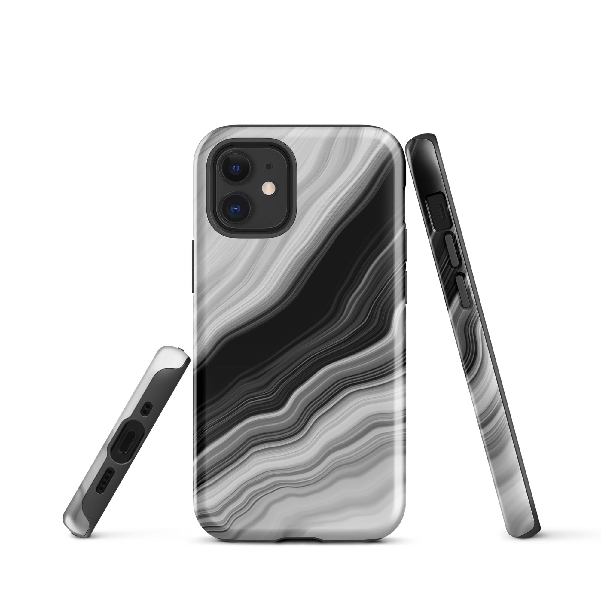 Tough Case for iPhone® Liquid Marble Black