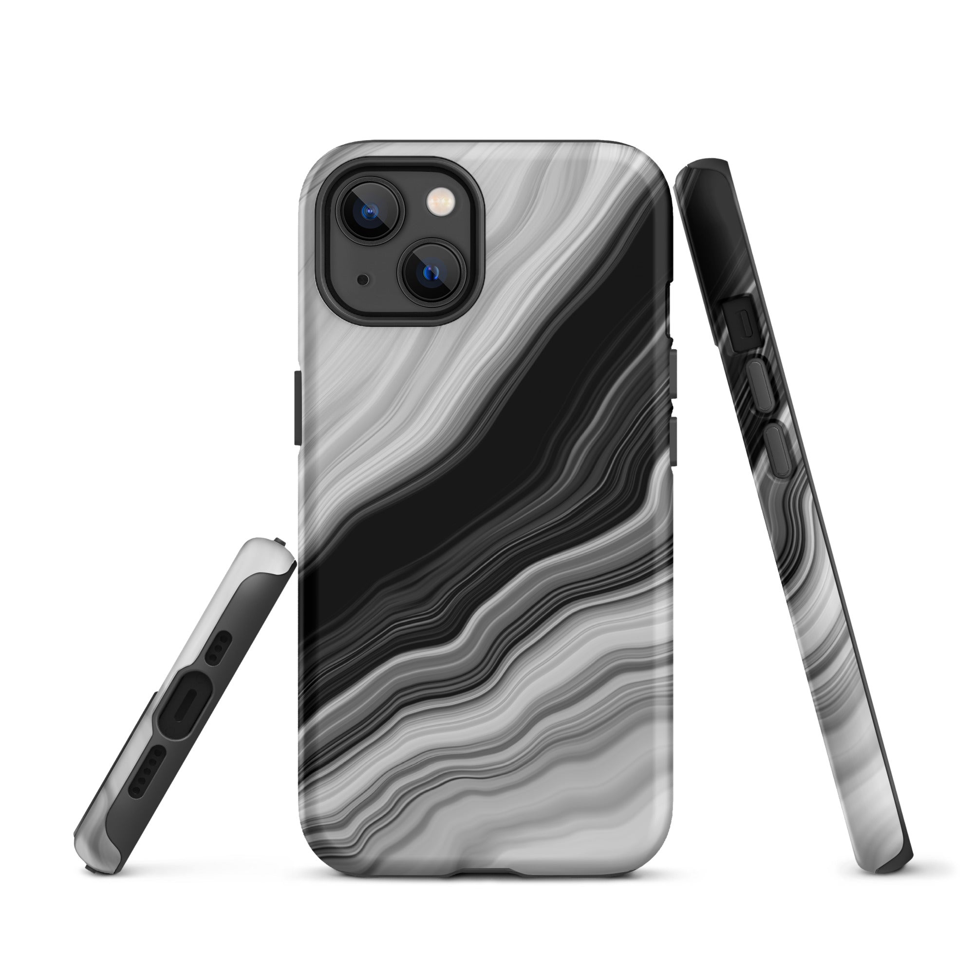 Tough Case for iPhone® Liquid Marble Black