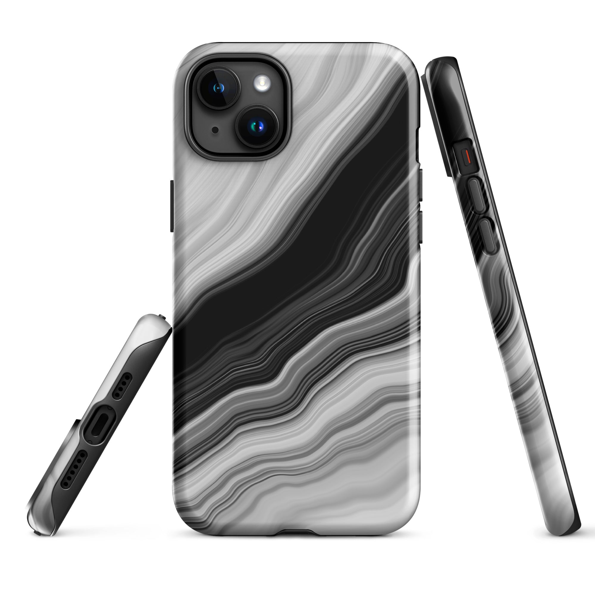 Tough Case for iPhone® Liquid Marble Black