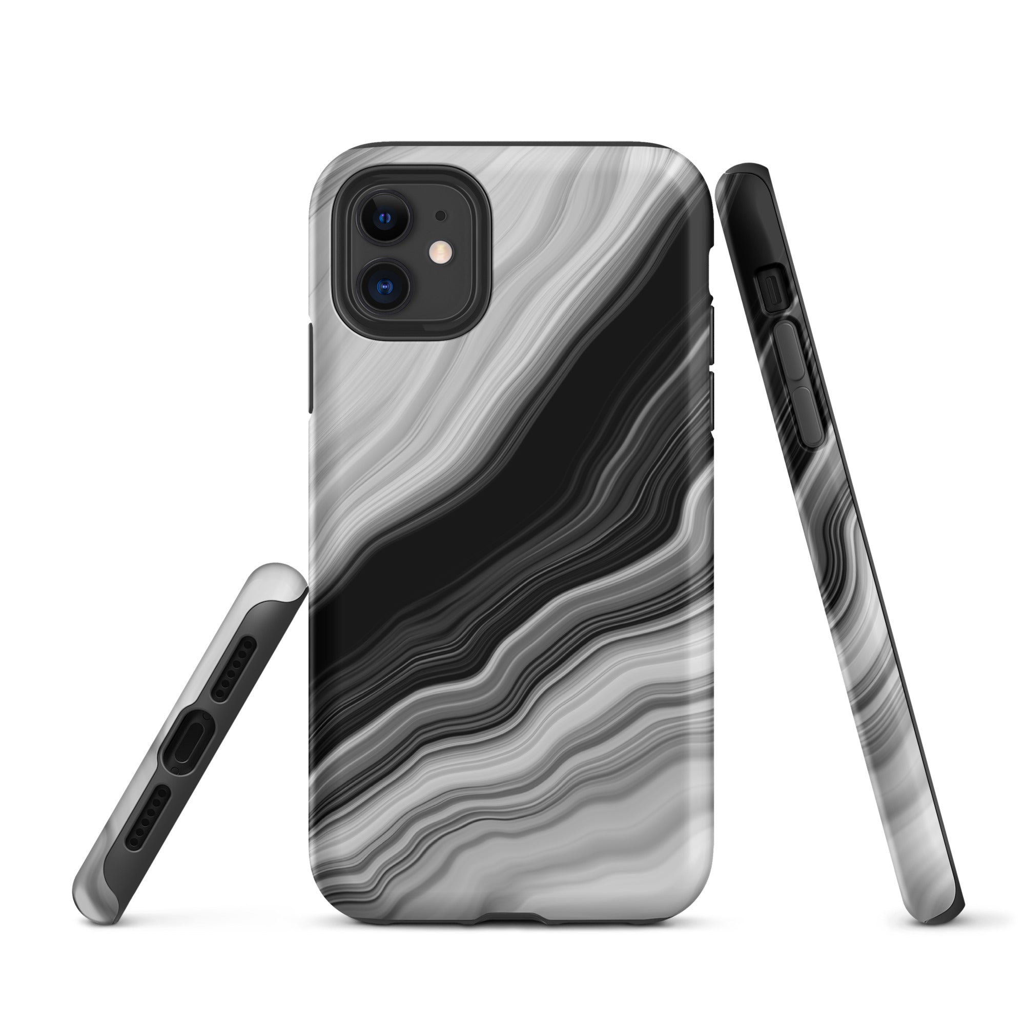 Tough Case for iPhone® Liquid Marble Black