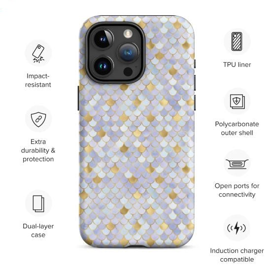 Tough Case for iPhone® Mermaid Skin Purple