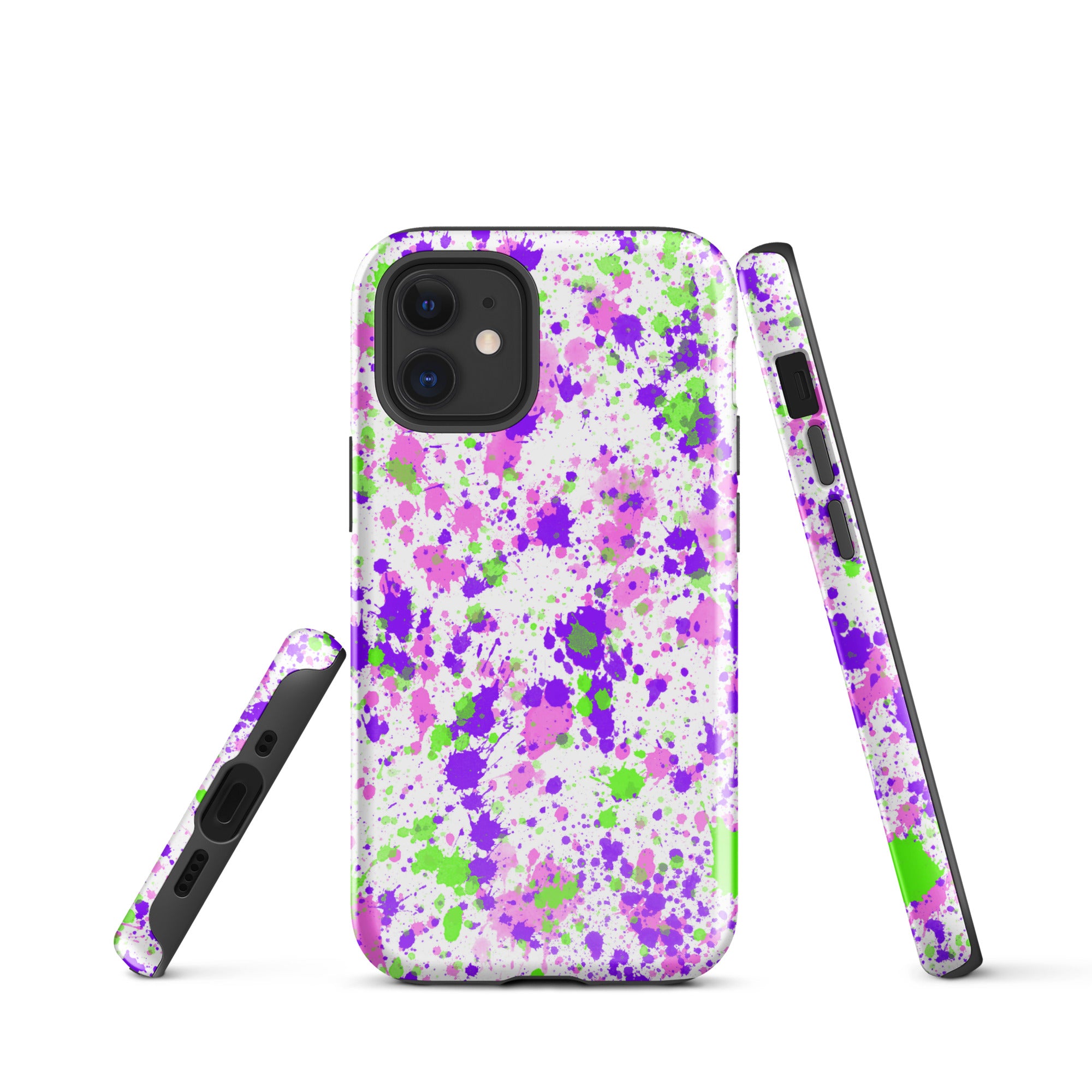 Tough Case for iPhone® Paint Splatter Purple