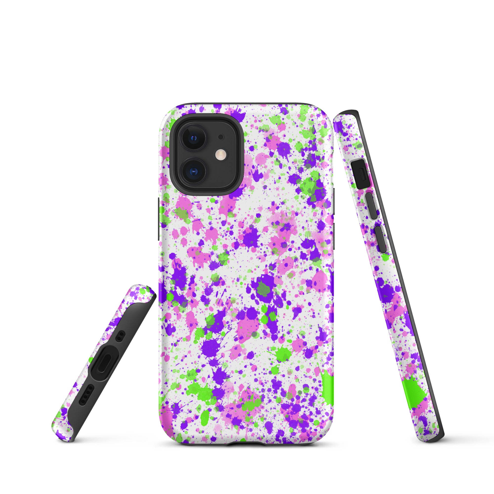 Tough Case for iPhone® Paint Splatter Purple