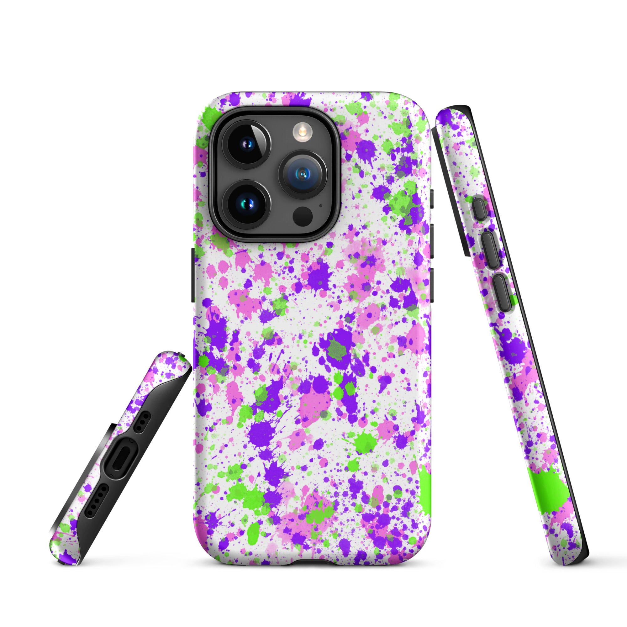 Tough Case for iPhone® Paint Splatter Purple