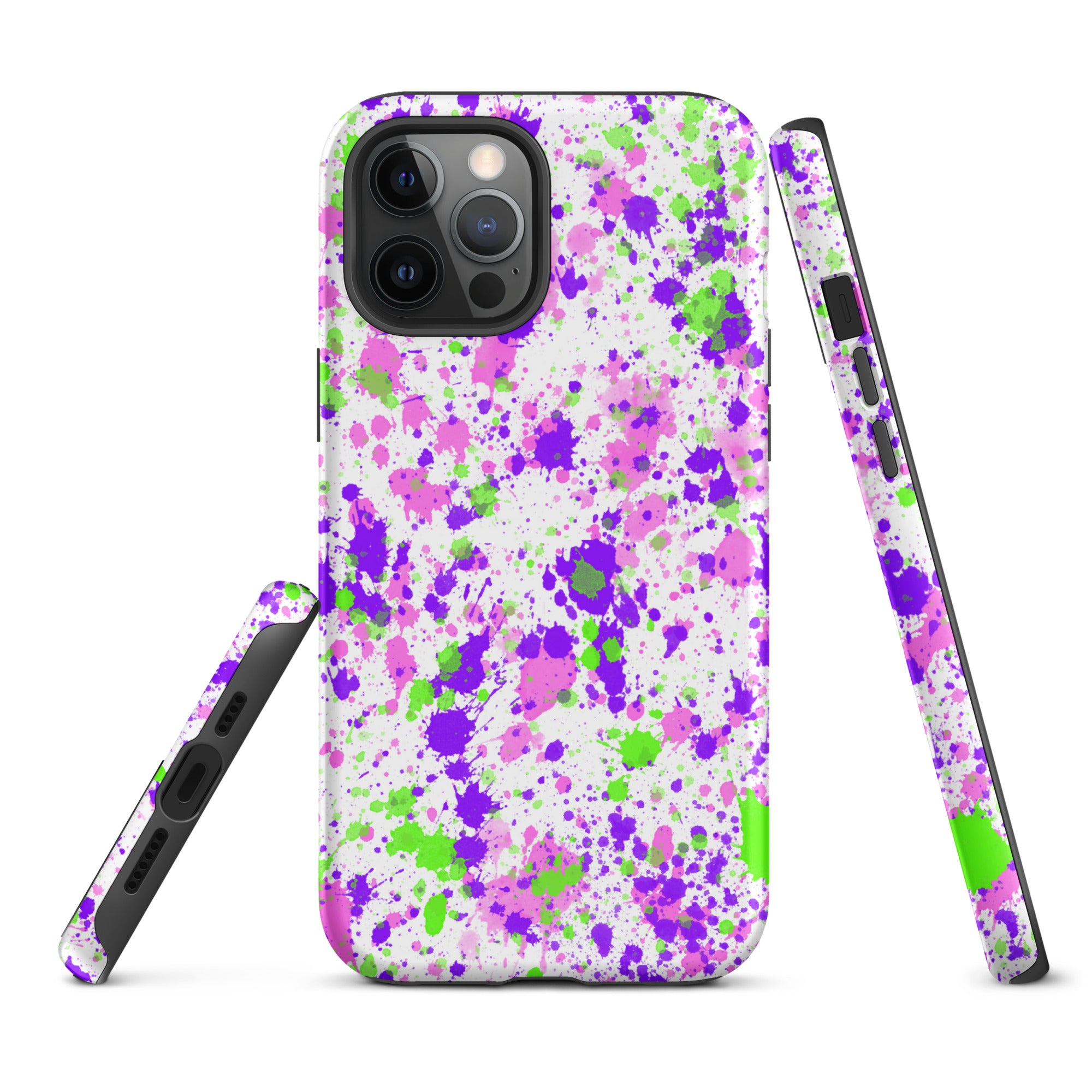 Tough Case for iPhone® Paint Splatter Purple