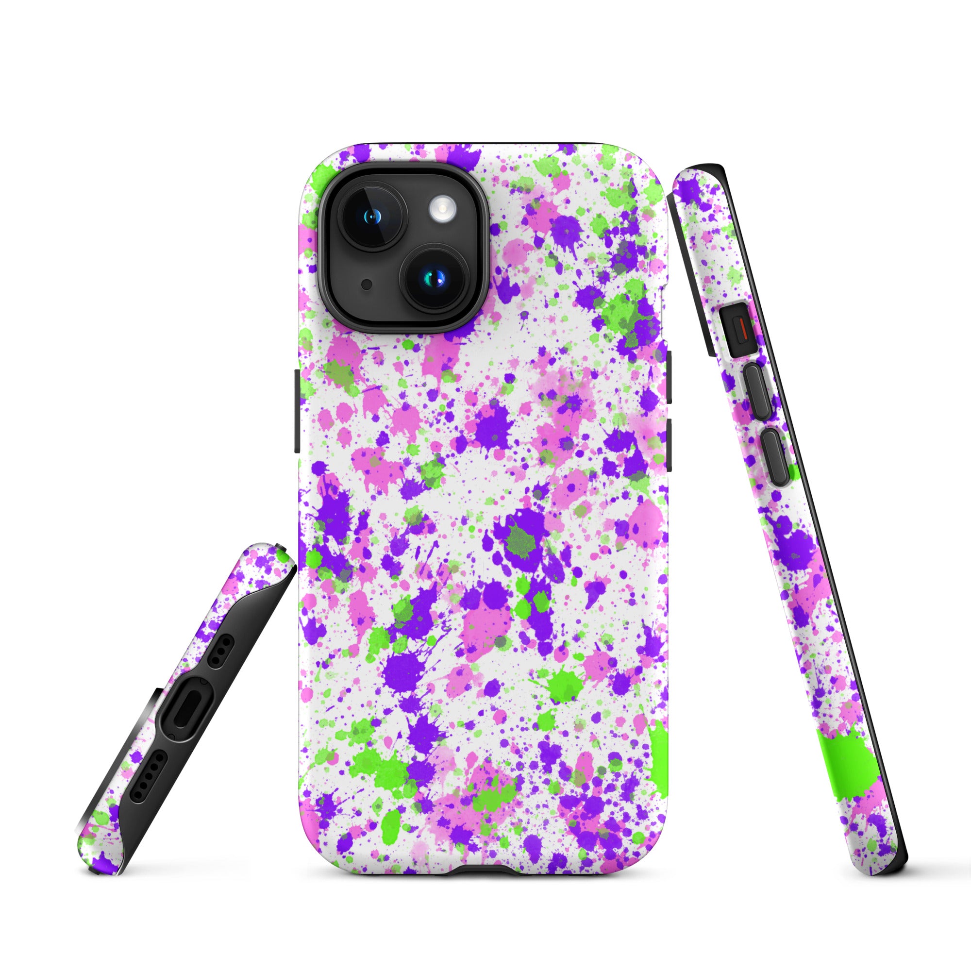 Tough Case for iPhone® Paint Splatter Purple