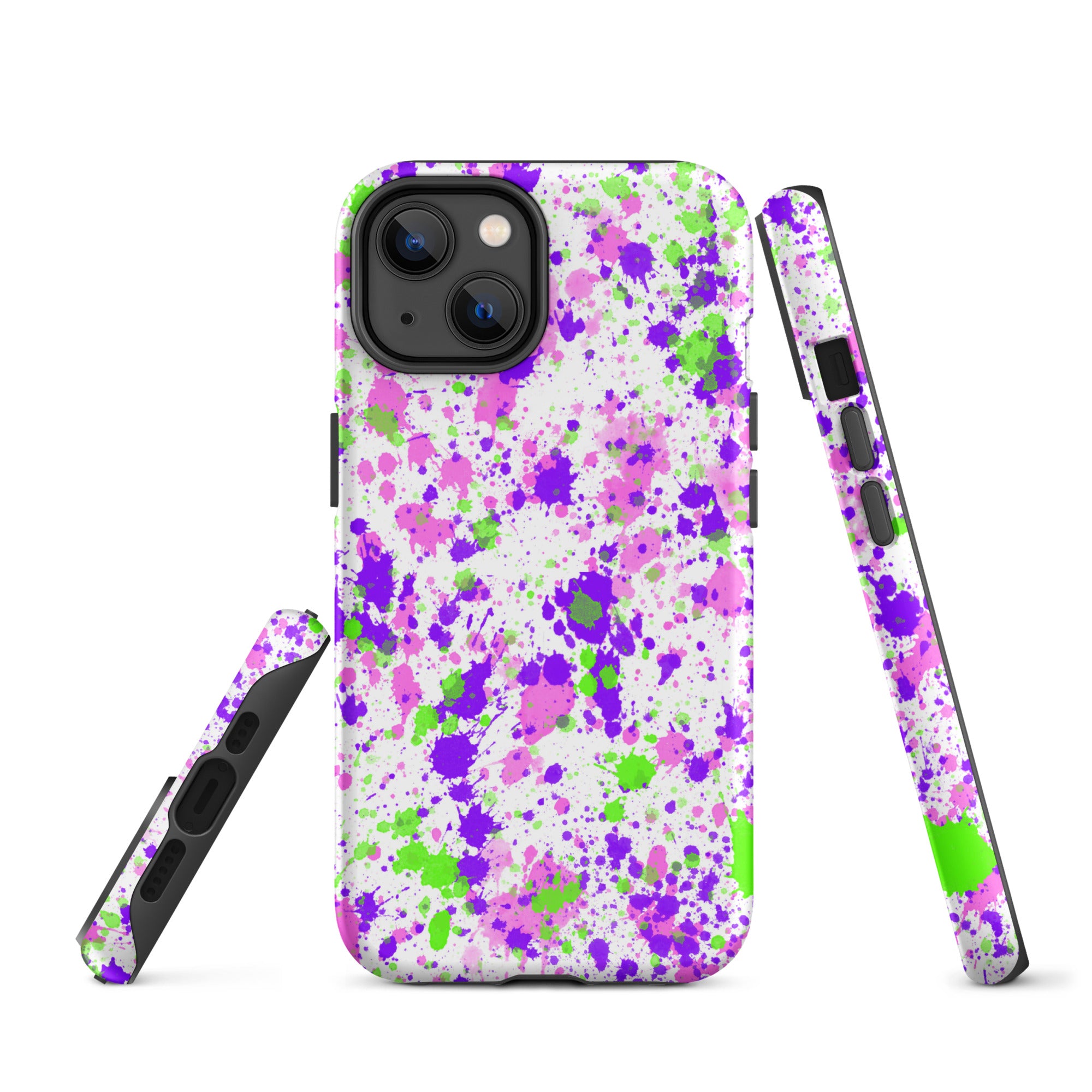 Tough Case for iPhone® Paint Splatter Purple