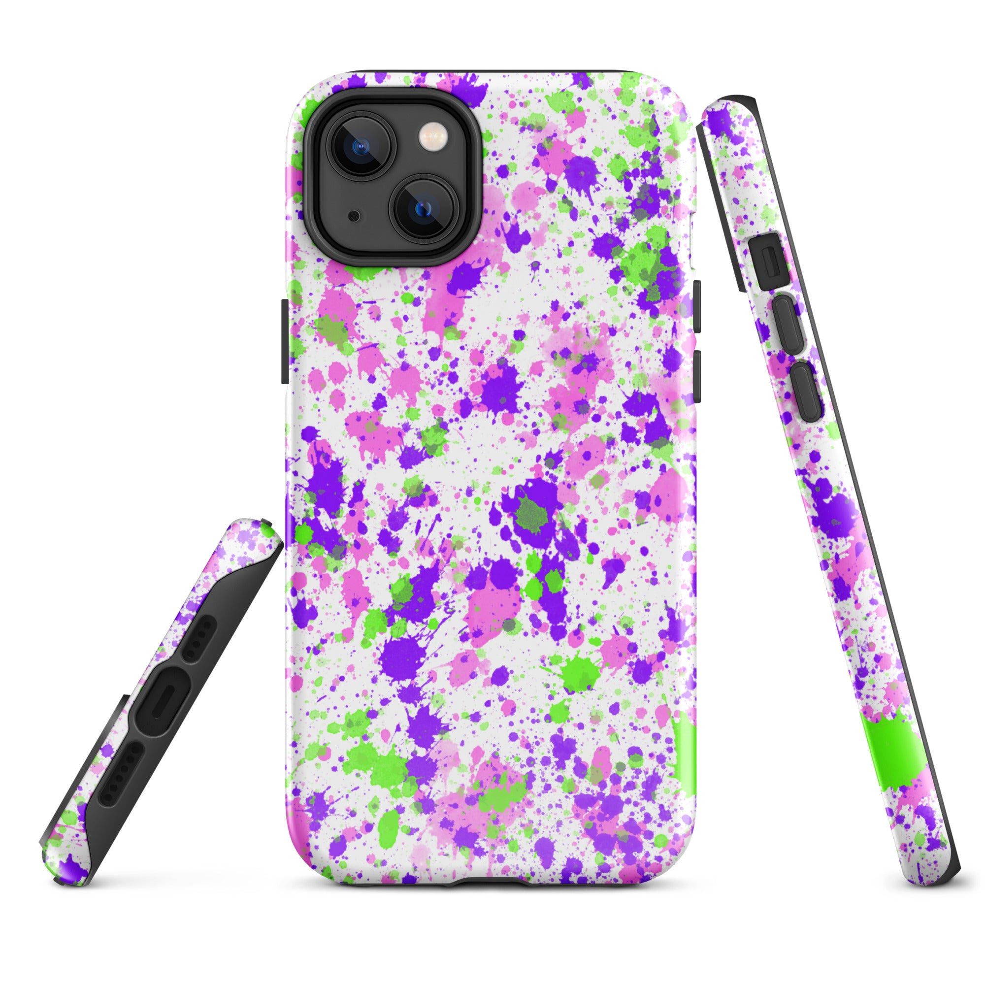 Tough Case for iPhone® Paint Splatter Purple