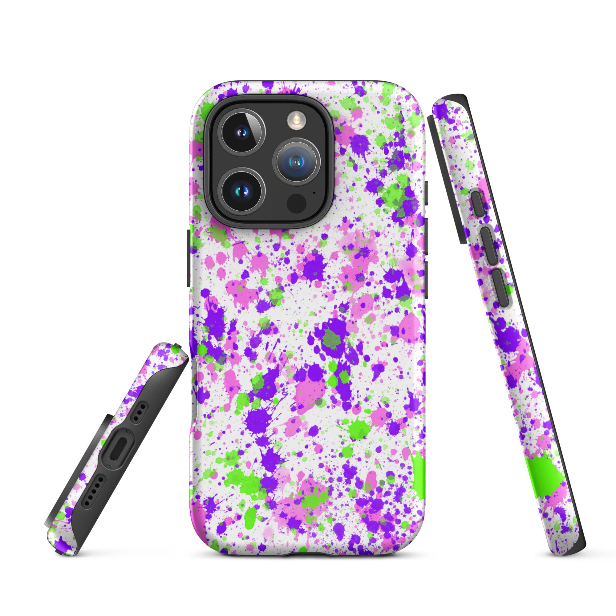 Tough Case for iPhone® Paint Splatter Purple