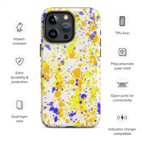 Tough Case for iPhone® Paint Splatter Yellow