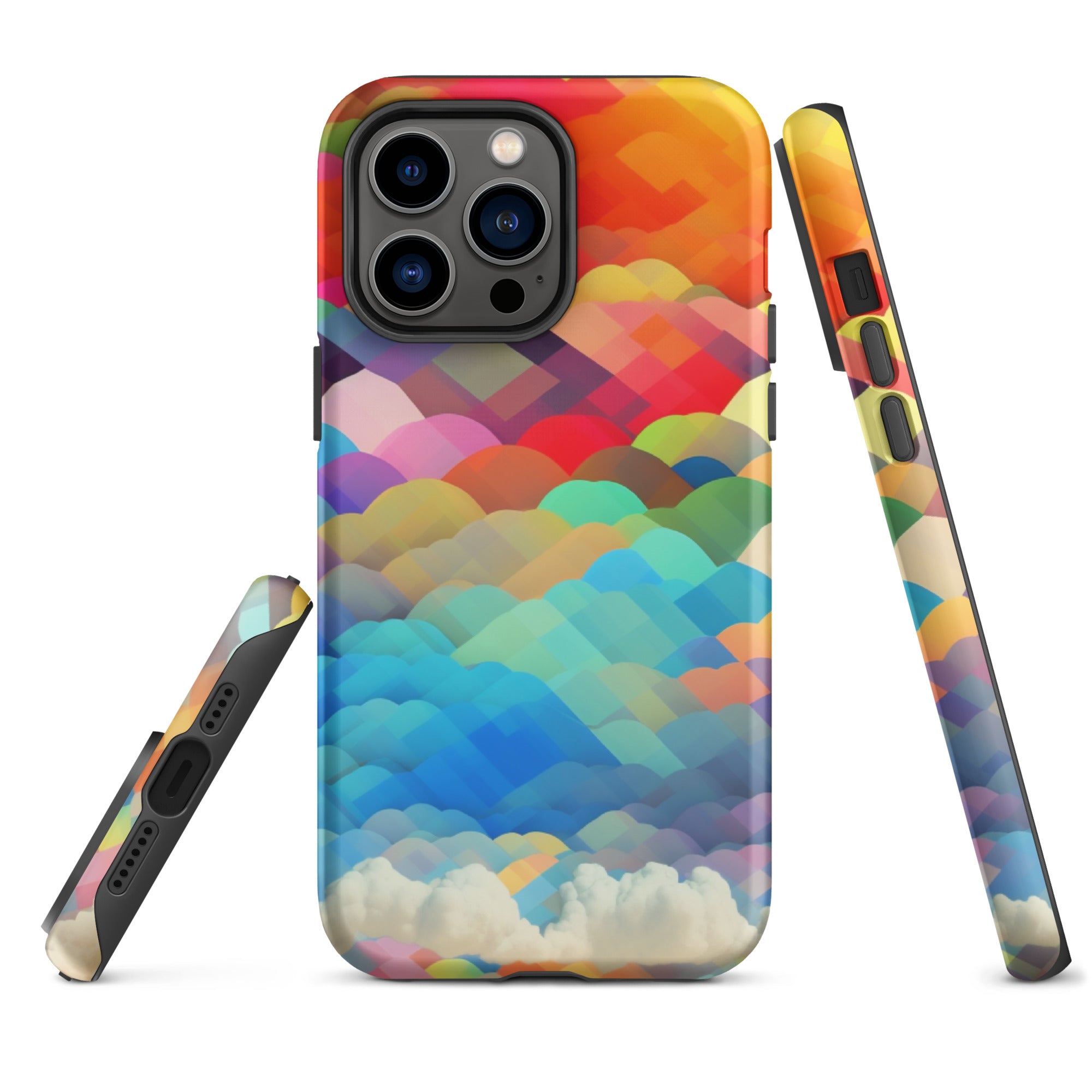Tough Case for iPhone® Rainbow Cloud Pattern II