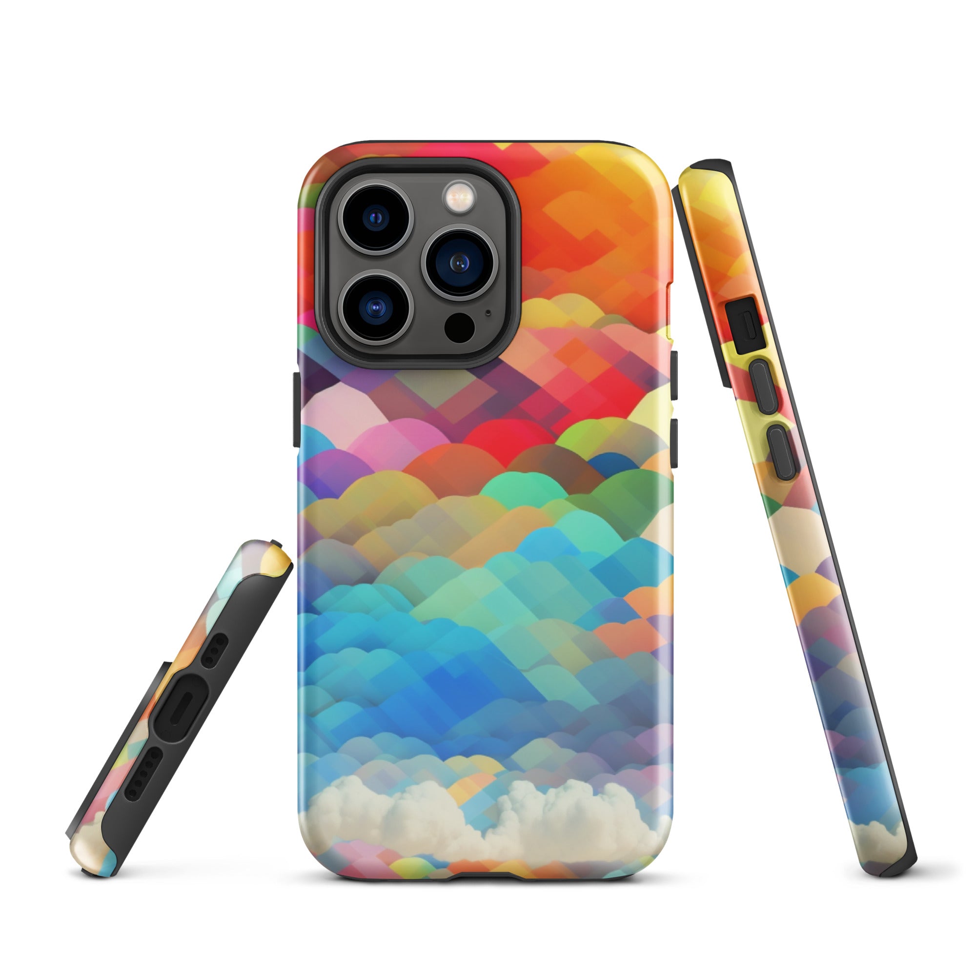 Tough Case for iPhone® Rainbow Cloud Pattern II