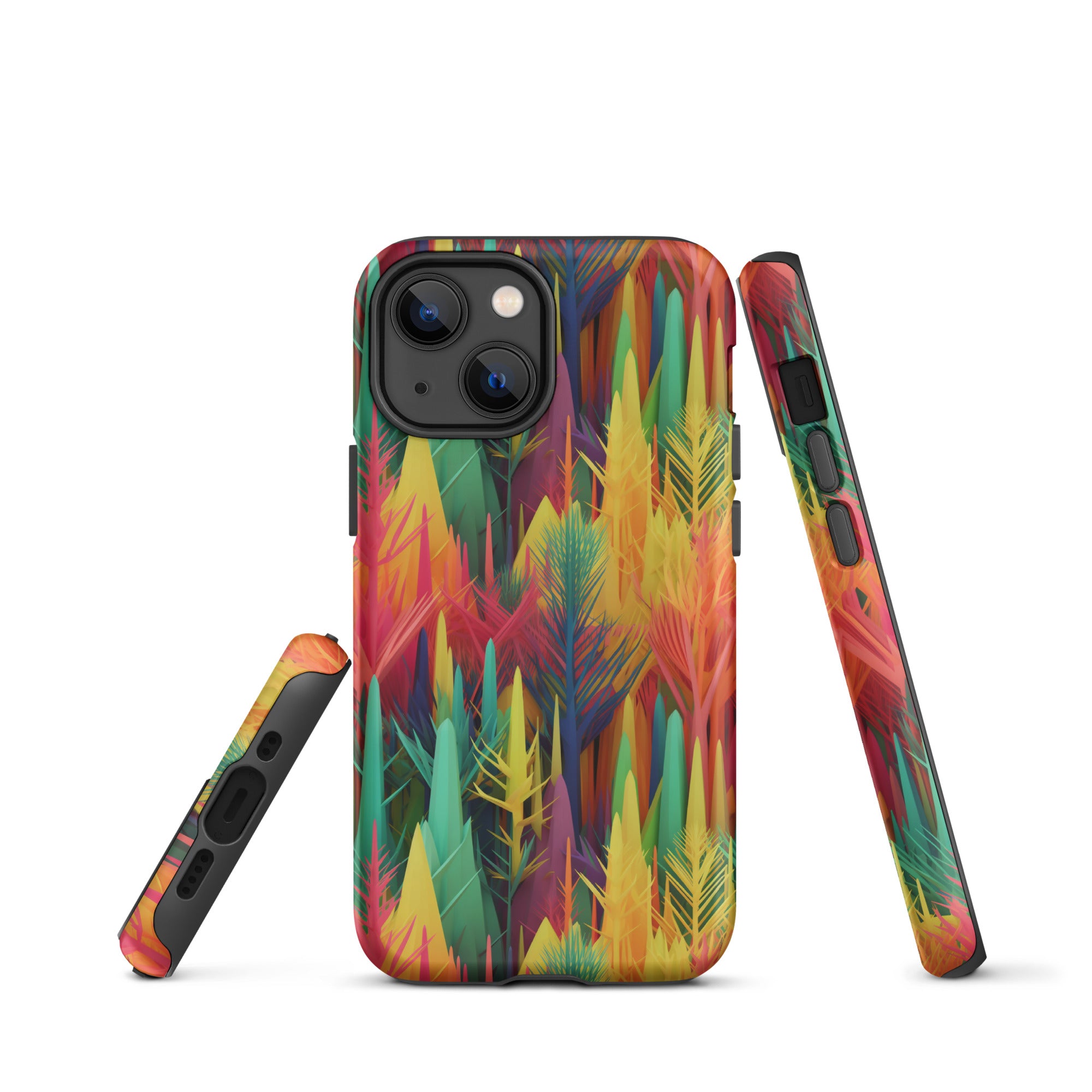 Tough Case for iPhone® Rainbow Forest Pattern I