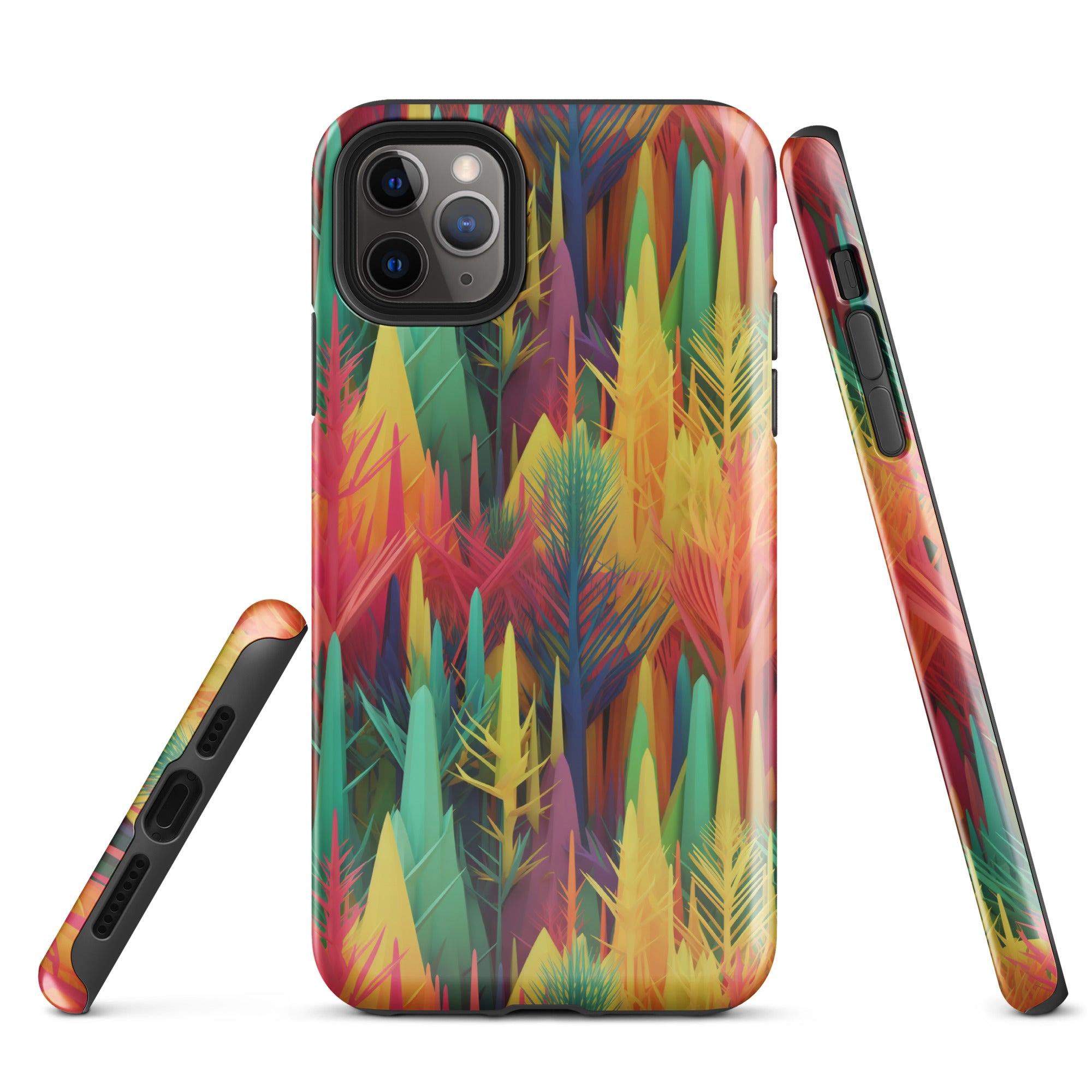 Tough Case for iPhone® Rainbow Forest Pattern I