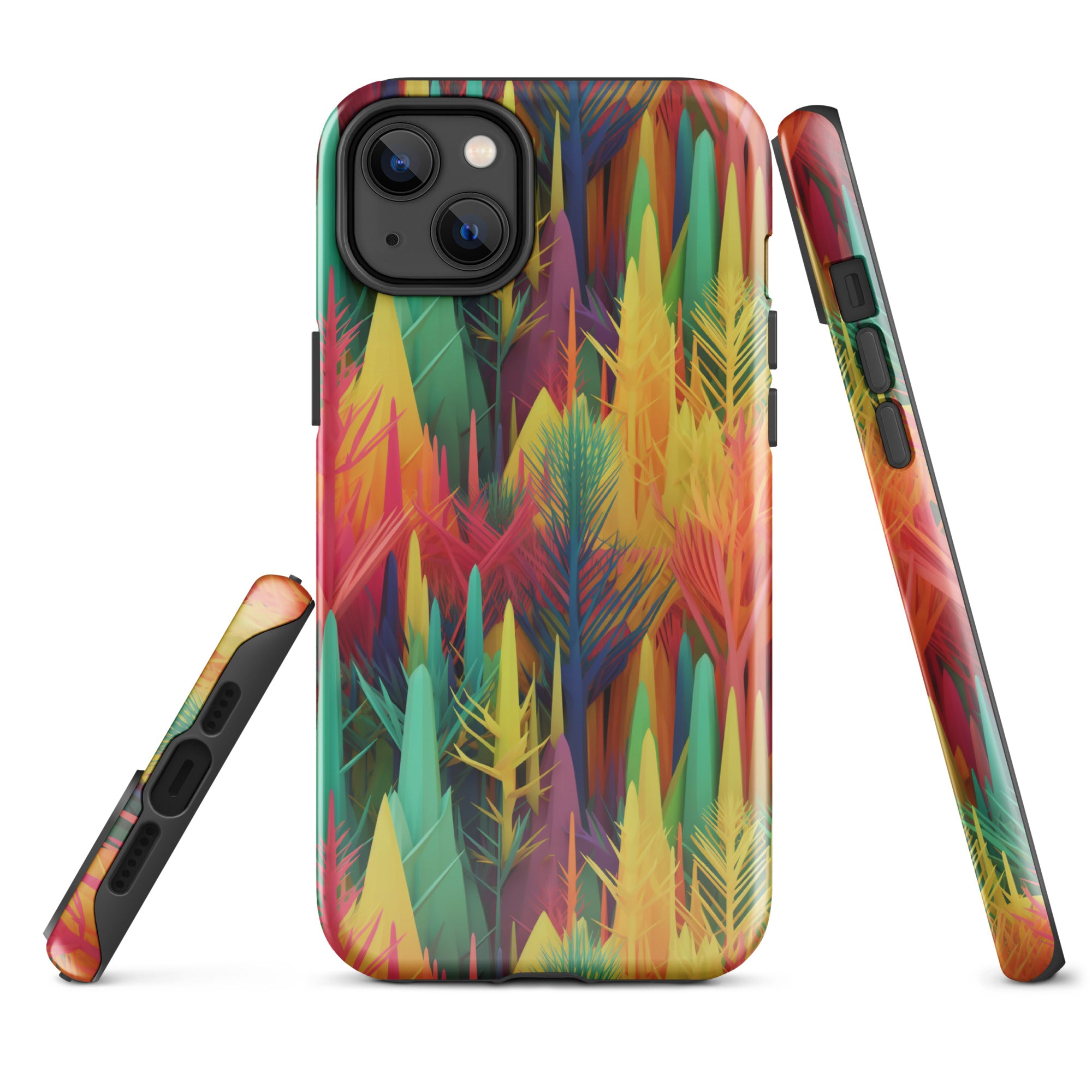Tough Case for iPhone® Rainbow Forest Pattern I