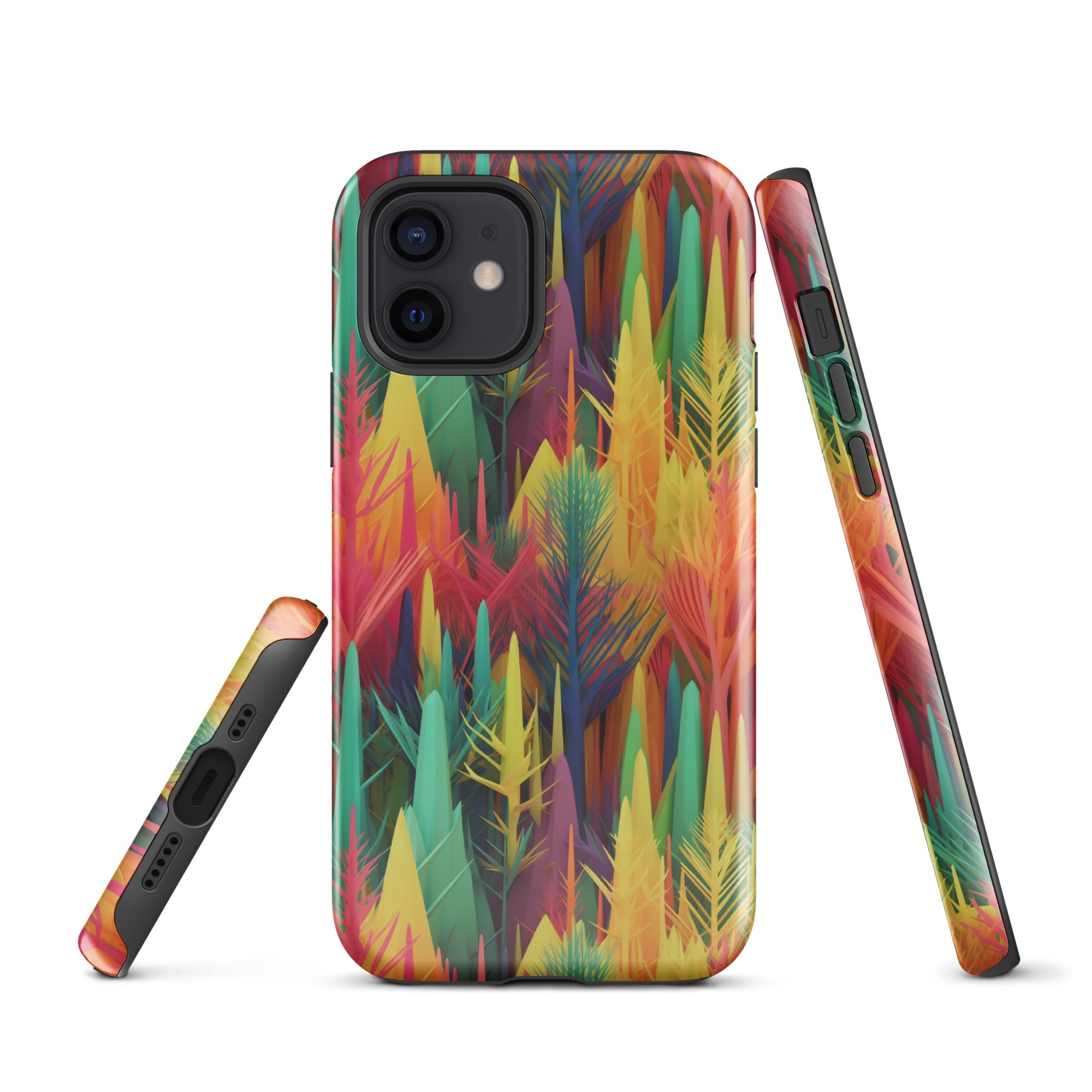 Tough Case for iPhone® Rainbow Forest Pattern I