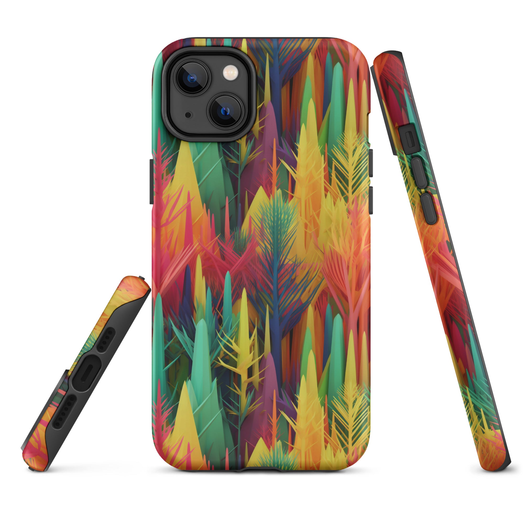 Tough Case for iPhone® Rainbow Forest Pattern I