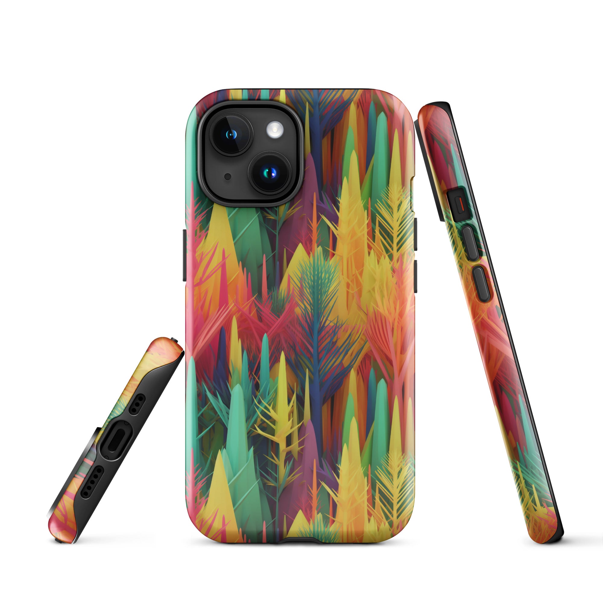 Tough Case for iPhone® Rainbow Forest Pattern I