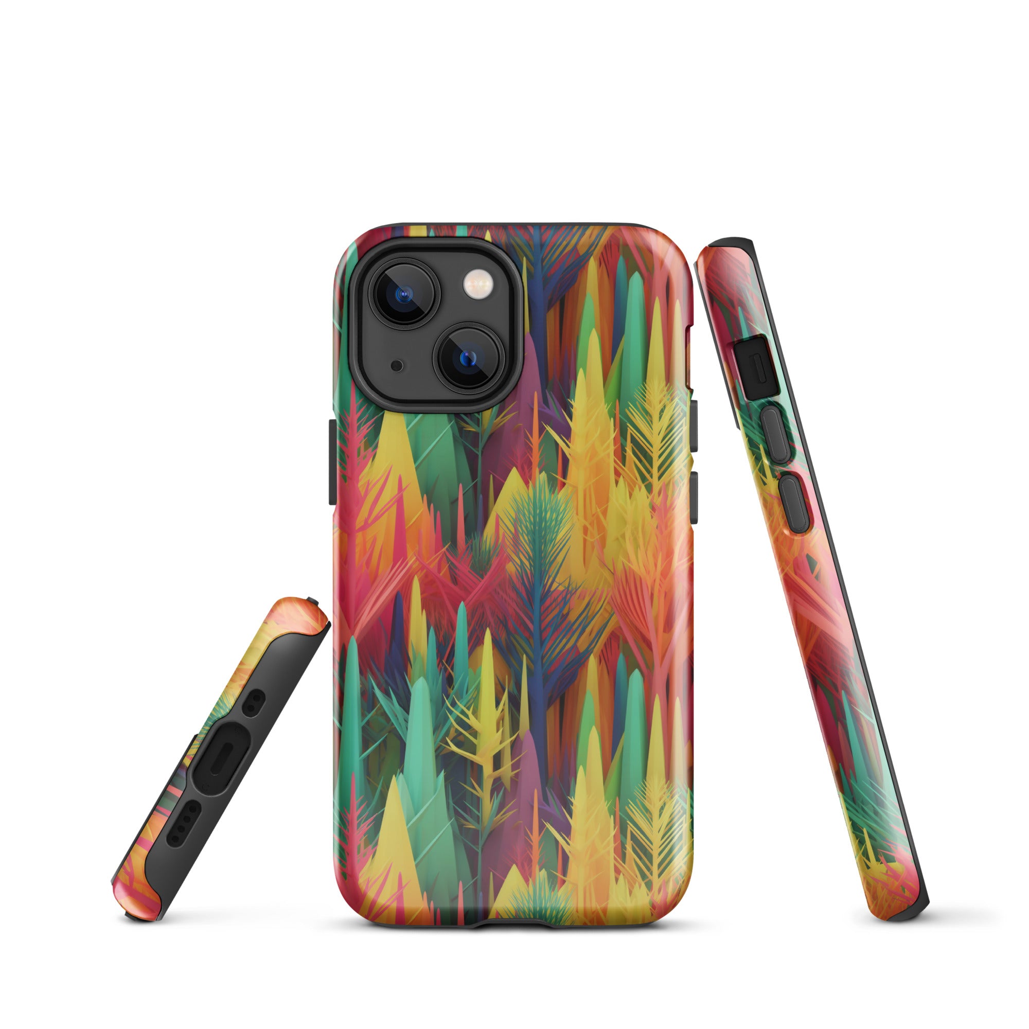 Tough Case for iPhone® Rainbow Forest Pattern I