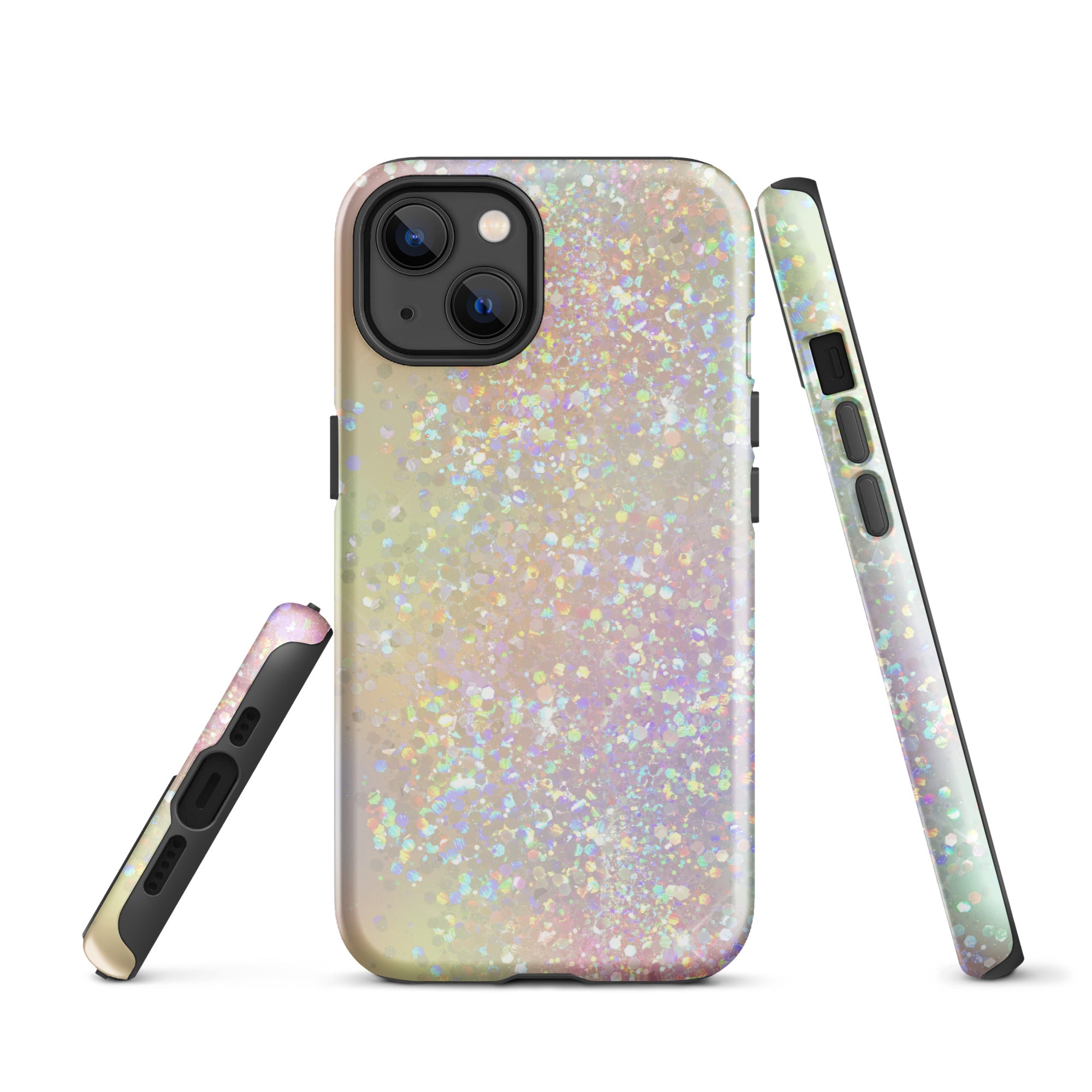 Tough Case for iPhone® Rainbow Glitter Pattern I