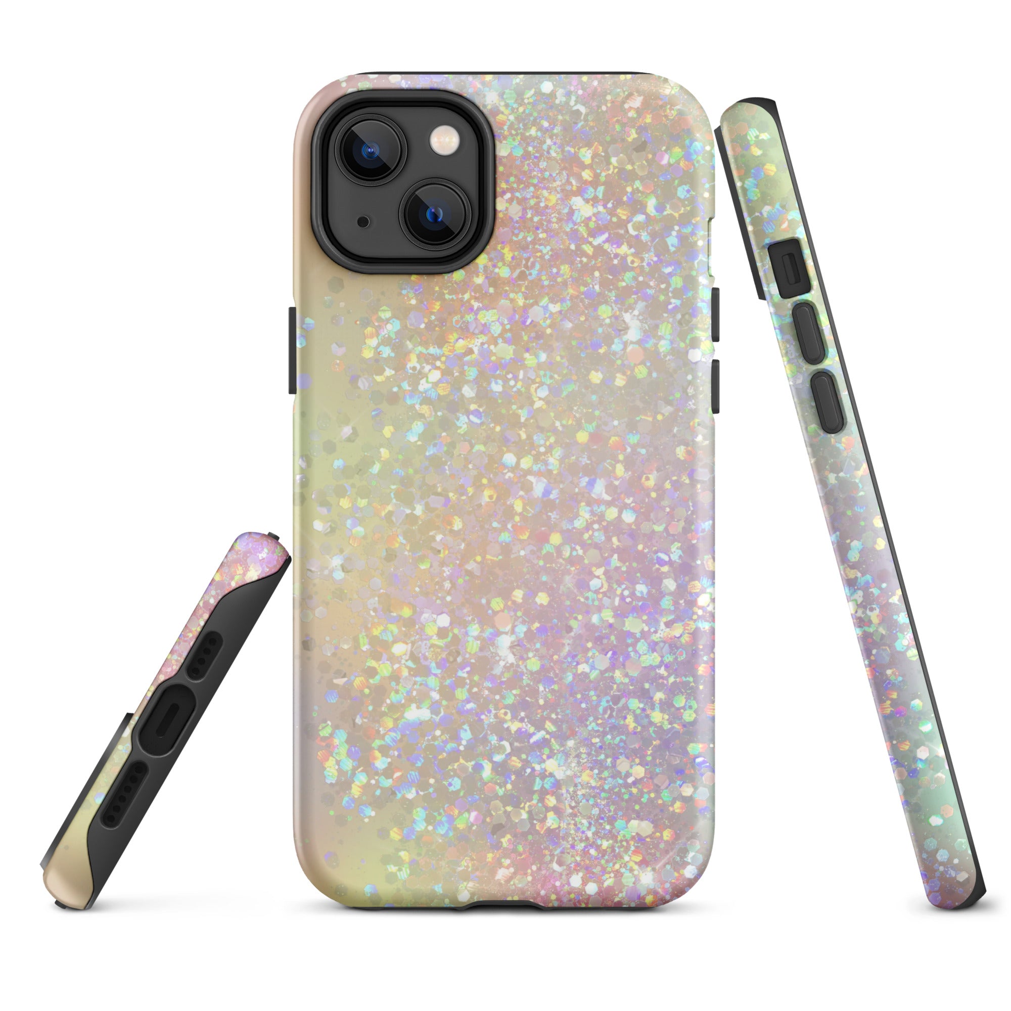 Tough Case for iPhone® Rainbow Glitter Pattern I