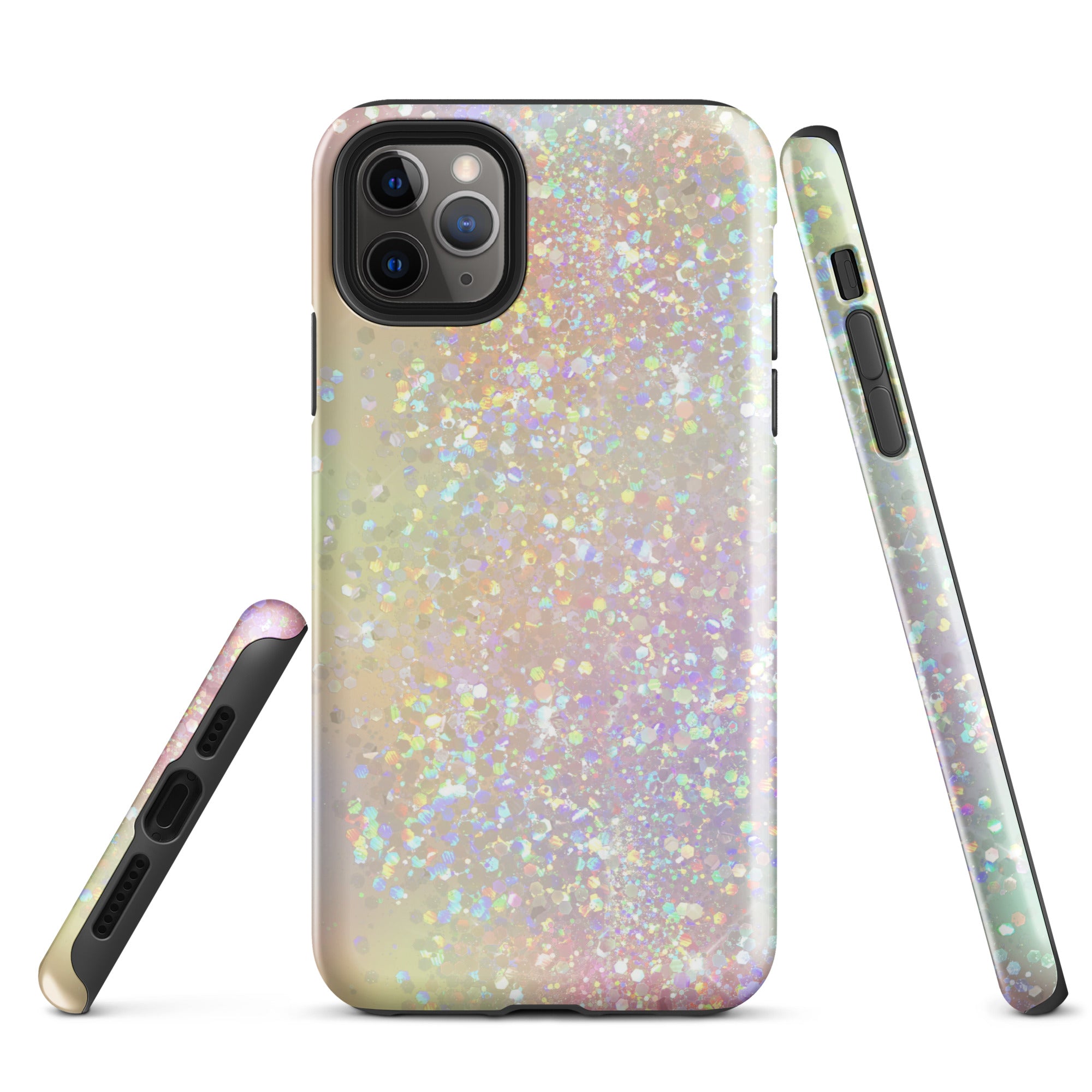 Tough Case for iPhone® Rainbow Glitter Pattern I