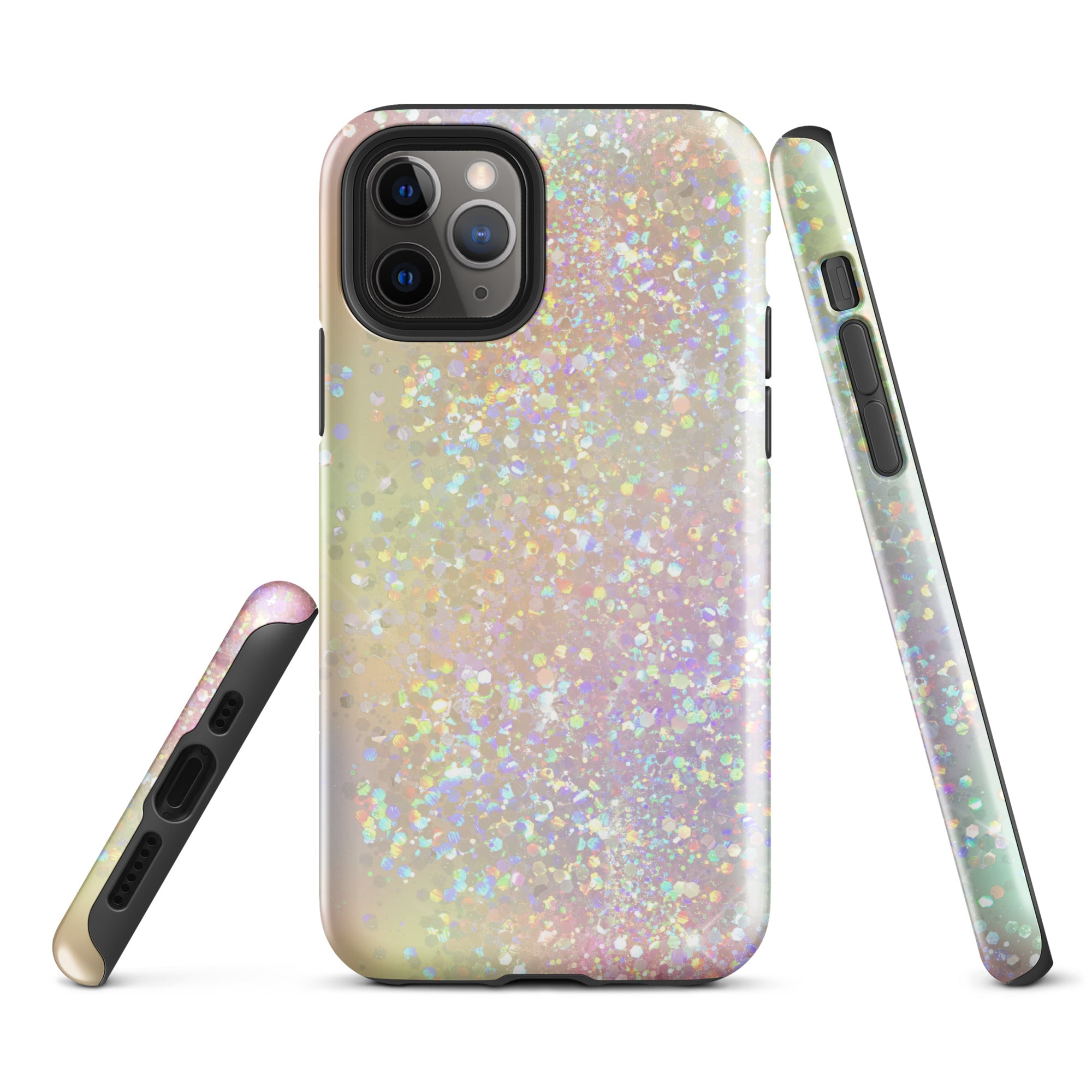 Tough Case for iPhone® Rainbow Glitter Pattern I