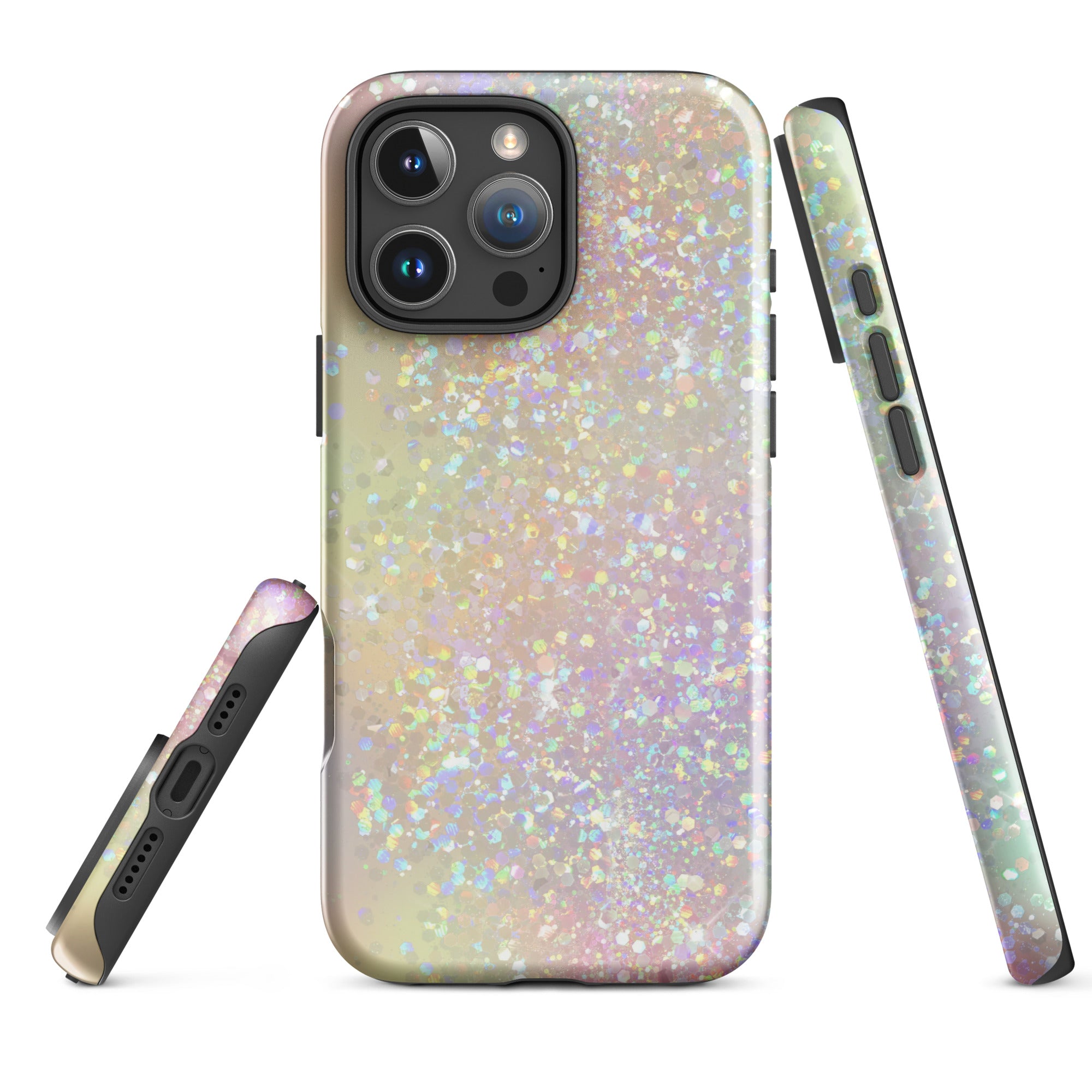 Tough Case for iPhone® Rainbow Glitter Pattern I