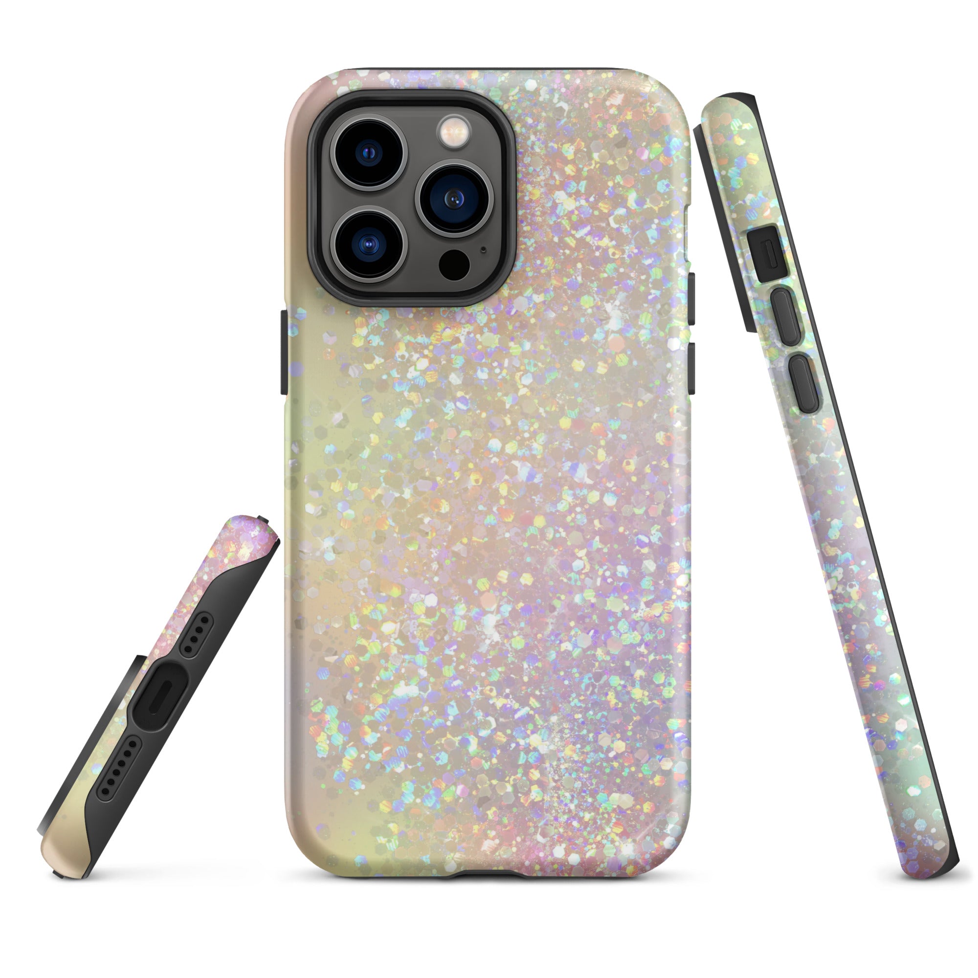 Tough Case for iPhone® Rainbow Glitter Pattern I