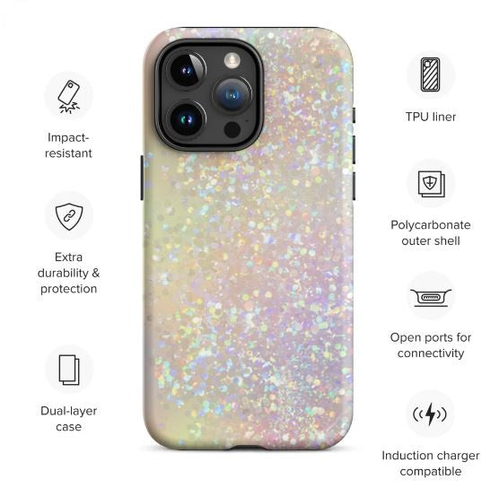 Tough Case for iPhone® Rainbow Glitter Pattern I