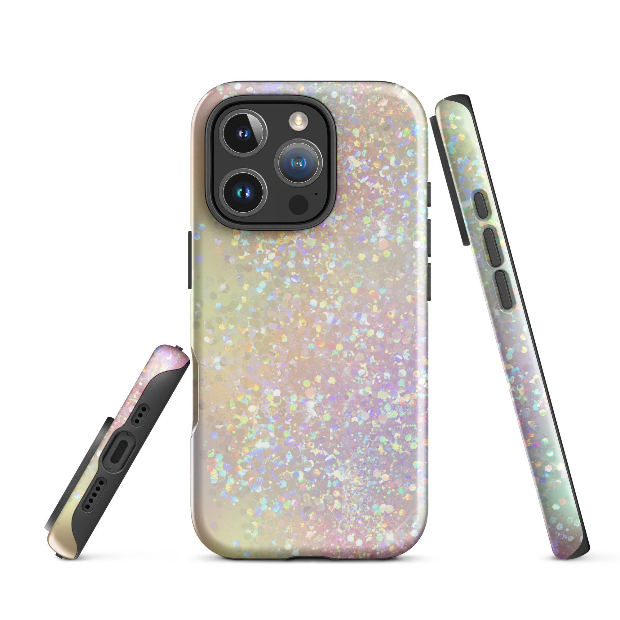 Tough Case for iPhone® Rainbow Glitter Pattern I