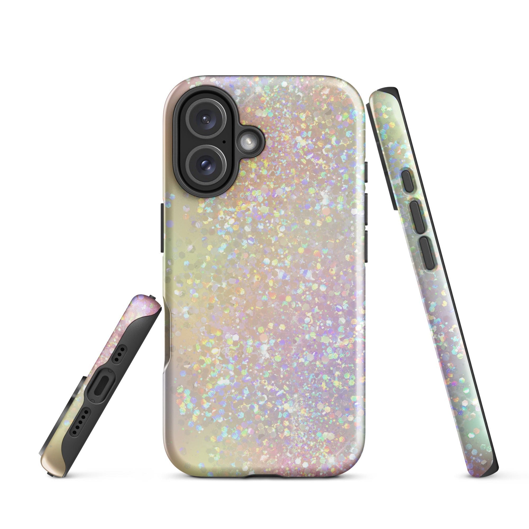 Tough Case for iPhone® Rainbow Glitter Pattern I