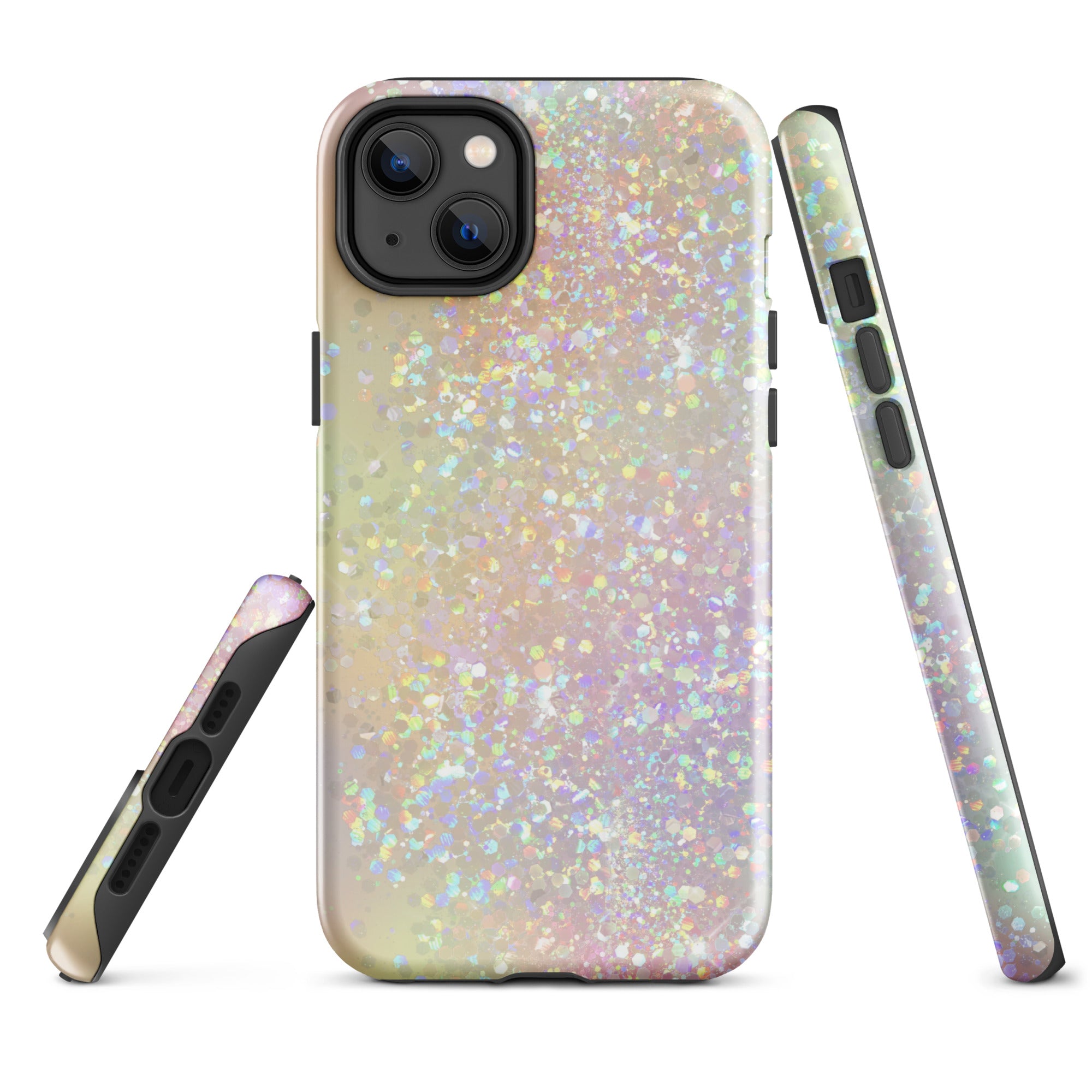 Tough Case for iPhone® Rainbow Glitter Pattern I